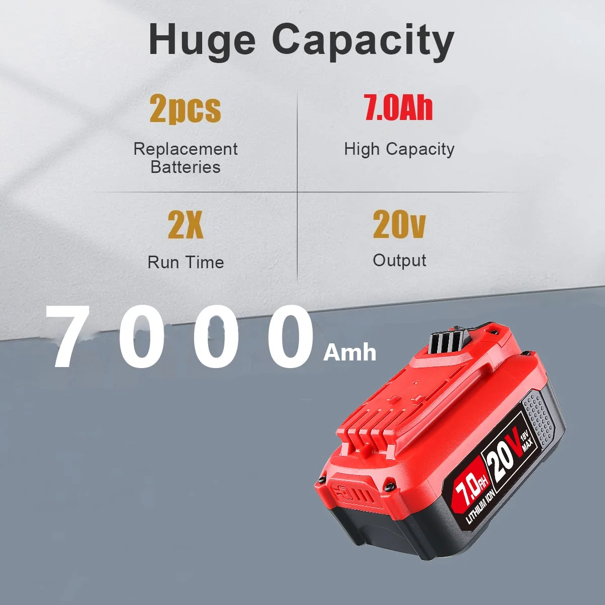 New for Craftsman V20 CMCB204 Battery 18V(20Vmax) 7000mAh Li-ion Red 2Pack