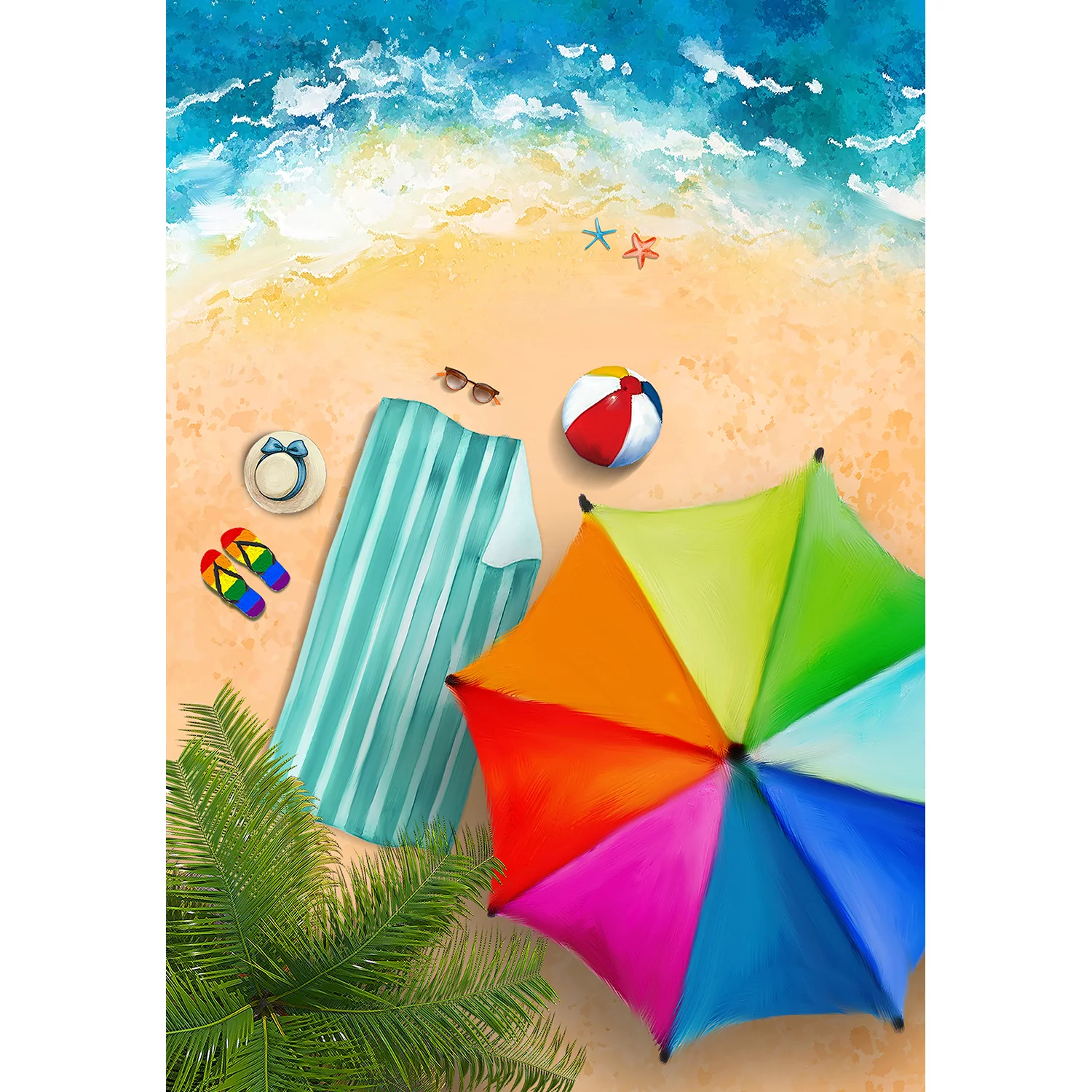 America Forever Summer Beach Fun Garden Flag 12.5 x 18 inch Double Sided Fun in the Sun Flip Flops Palm Tree Yard Outdoor Decorative Tropical Summer Beach Enjoy Vacation Relax Flag