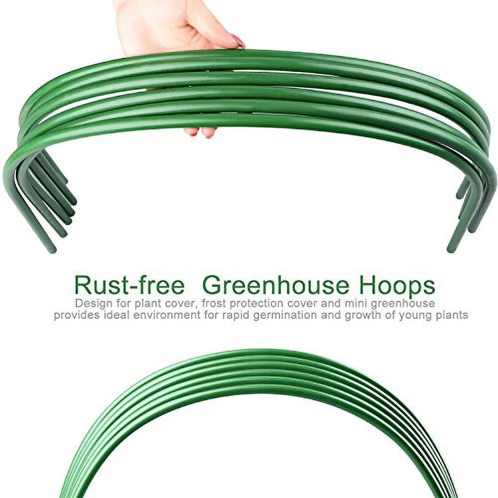 6Pack Greenhouse Support Hoops, 4ft Long Steel Plastic Coated Hoops Garden Grow Tunnel