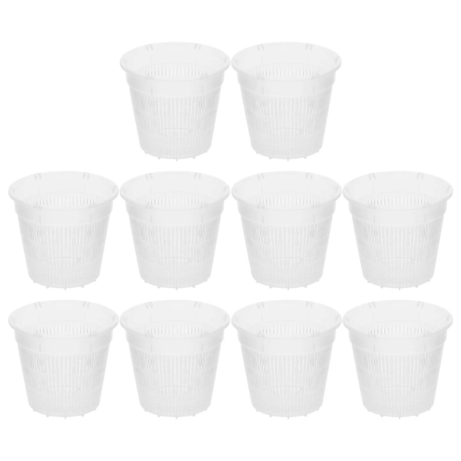 10 Pcs Plant Decor Indoor Pots for Plants White Flower Simple Flowerpot Cactus Plastic