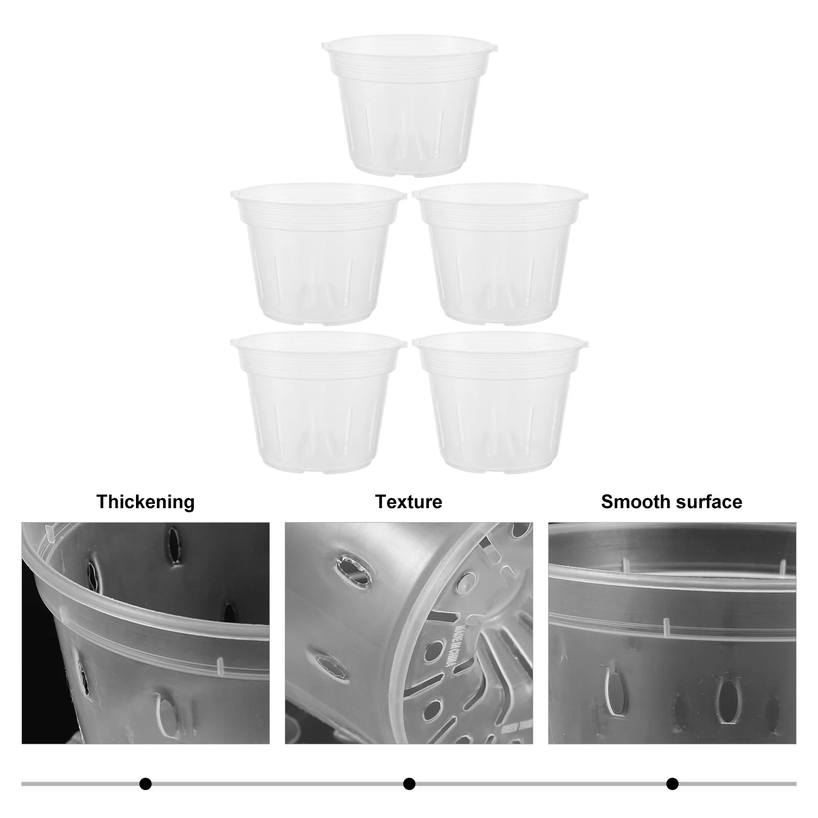 Gongxipen 5 Sets Orchid Pots Flower Nursery Pots Plastic Plant Cups Clear Nutrition Cups