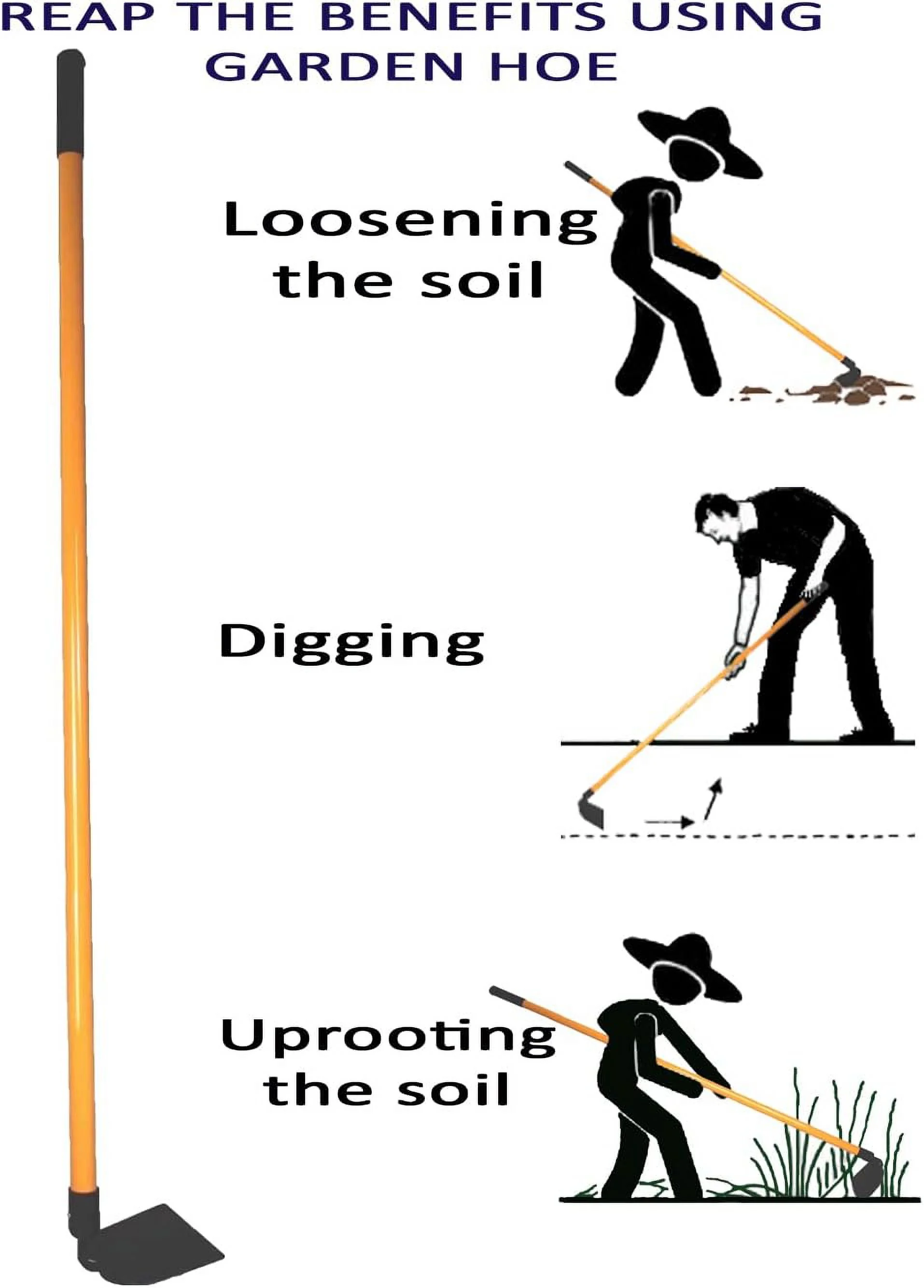 Ashman Garden (6 Pack)– Sturdy Hand Tiller – Heavy Duty Blade For Digging, Loosening Soil, And Weeding – Rubber Grip Handle For A Strong Hold – Rust Resistant Build.