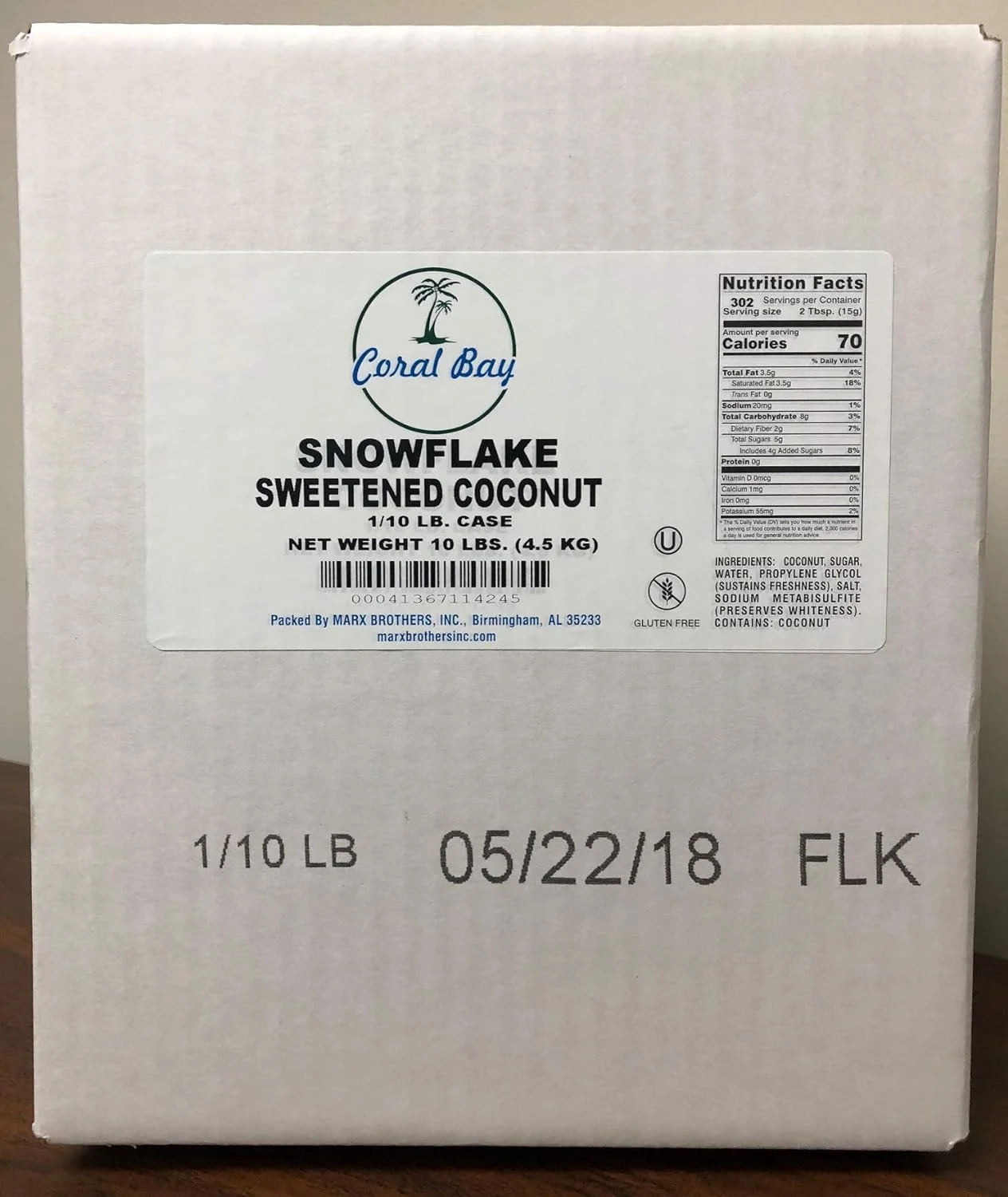 Sweetened Coconut, 10 Lb