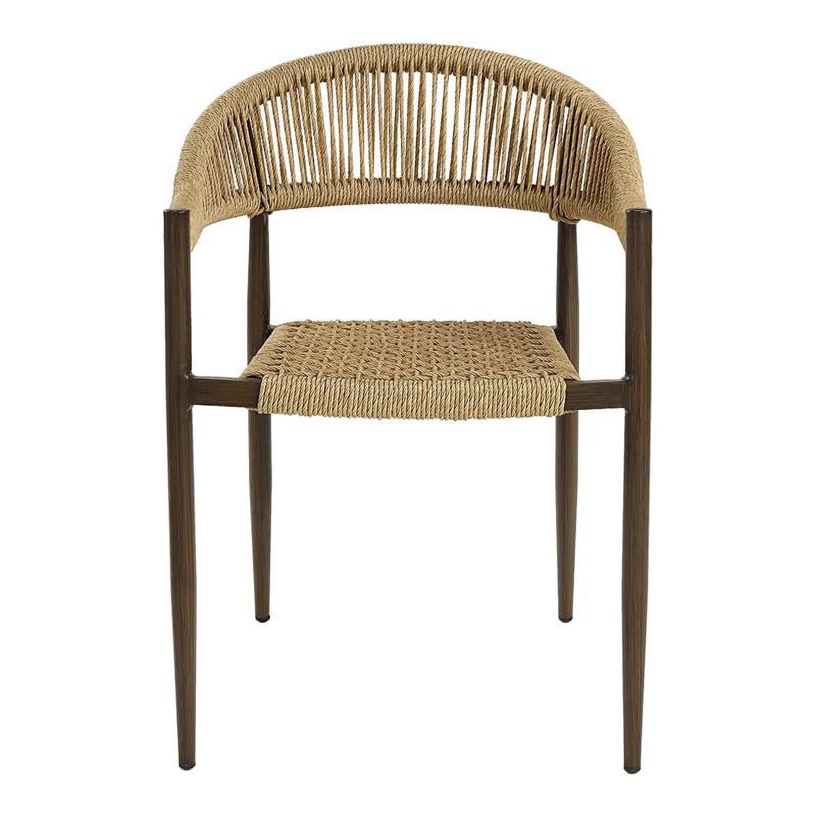 Afuera Living Aluminum Patio Dining Chair in Walnut (Set of 2)