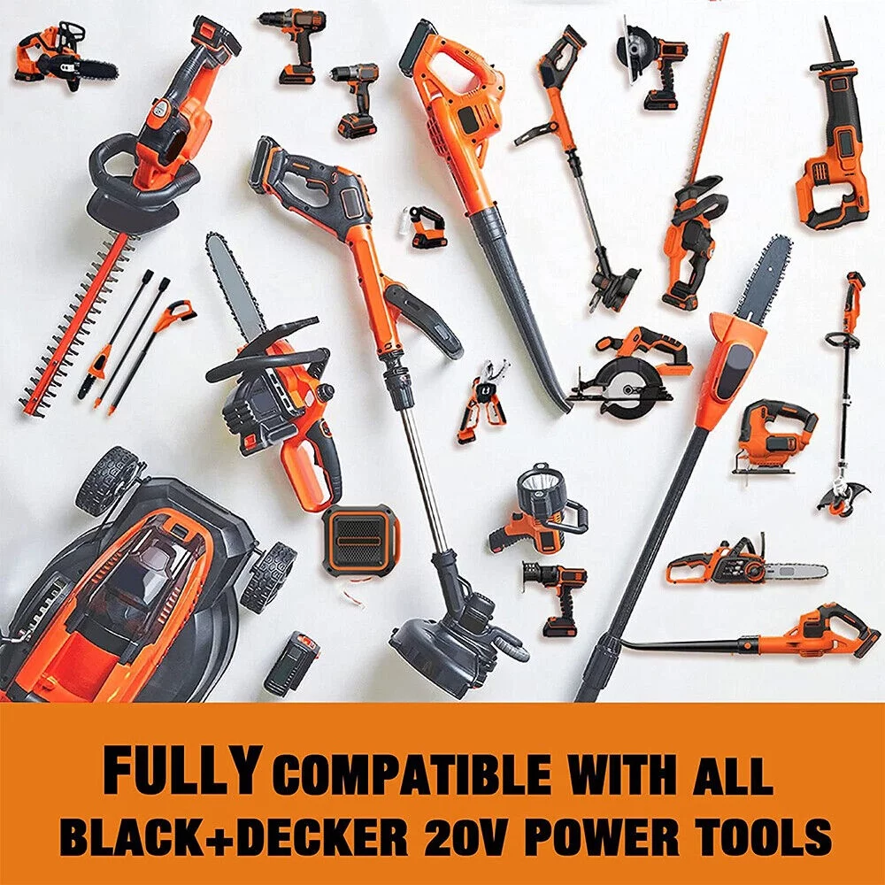 20V Lithium-ion Battery for BLACK+DECKER 20 Volt LBXR20 LBX20 LB20 6000mAh, 2x6.0ah