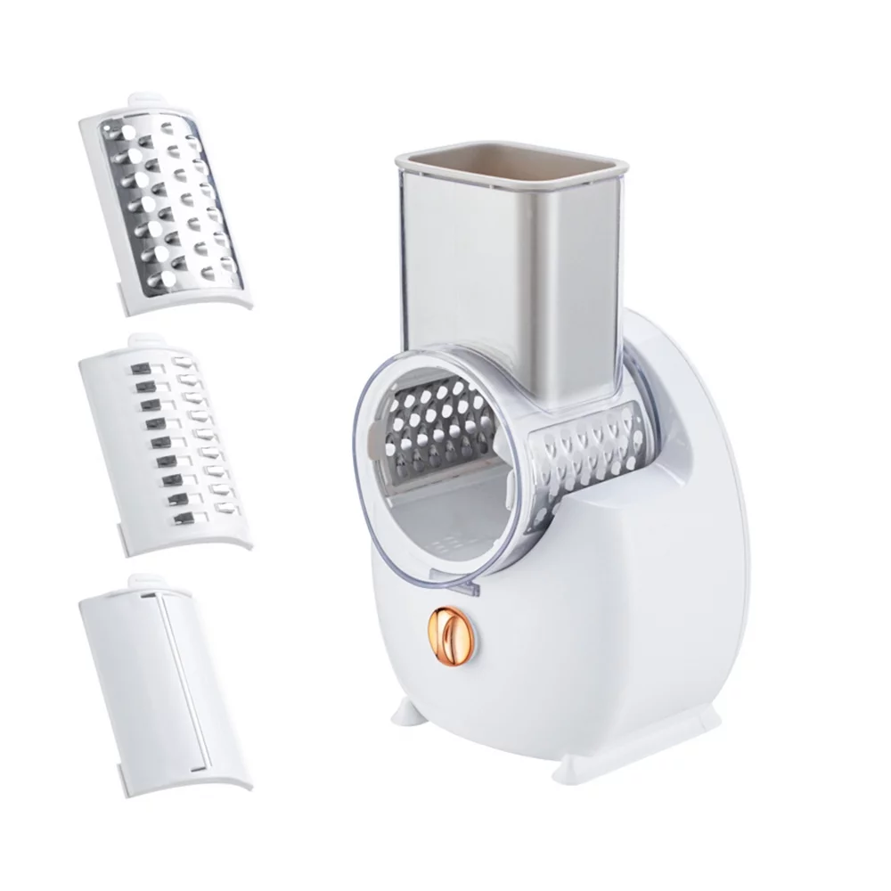 Pinnaco Electric Cheese Grater Shredder - Cordless Rotary Slicer for Vegetables and Cheeses