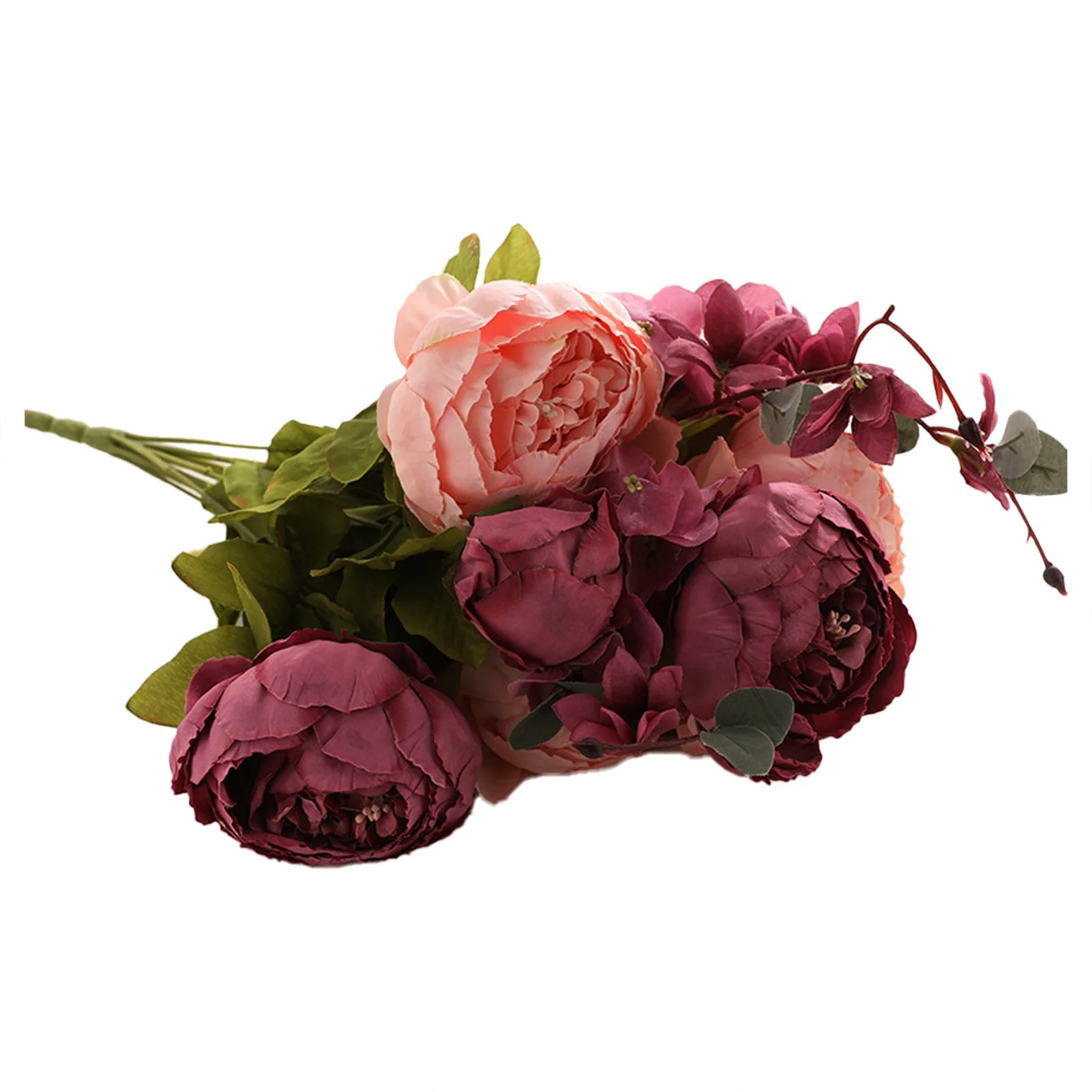 Yeetfub Fake Plants for Outdoors Indoor Peony Core Simulation Flower Home Decoration Peony Valentine's Day Rose Wedding Hand Holding Flowers for Wedding Home Faux Flowers Bulk Gift for Mothers Day