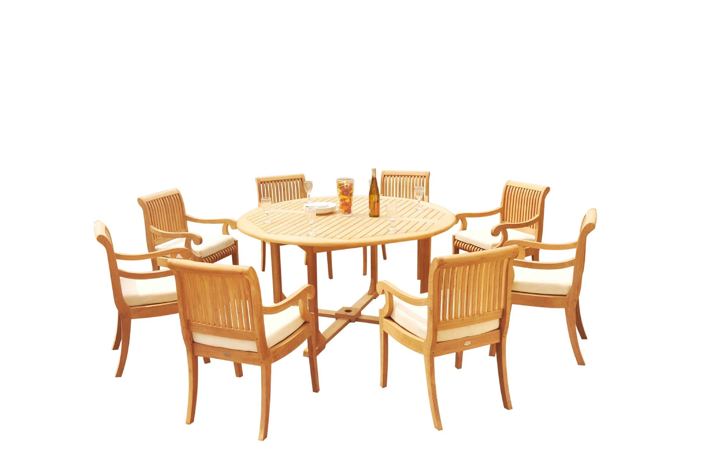 Grade-A Teak Dining Set: 8 Seater 9 Pc: 72