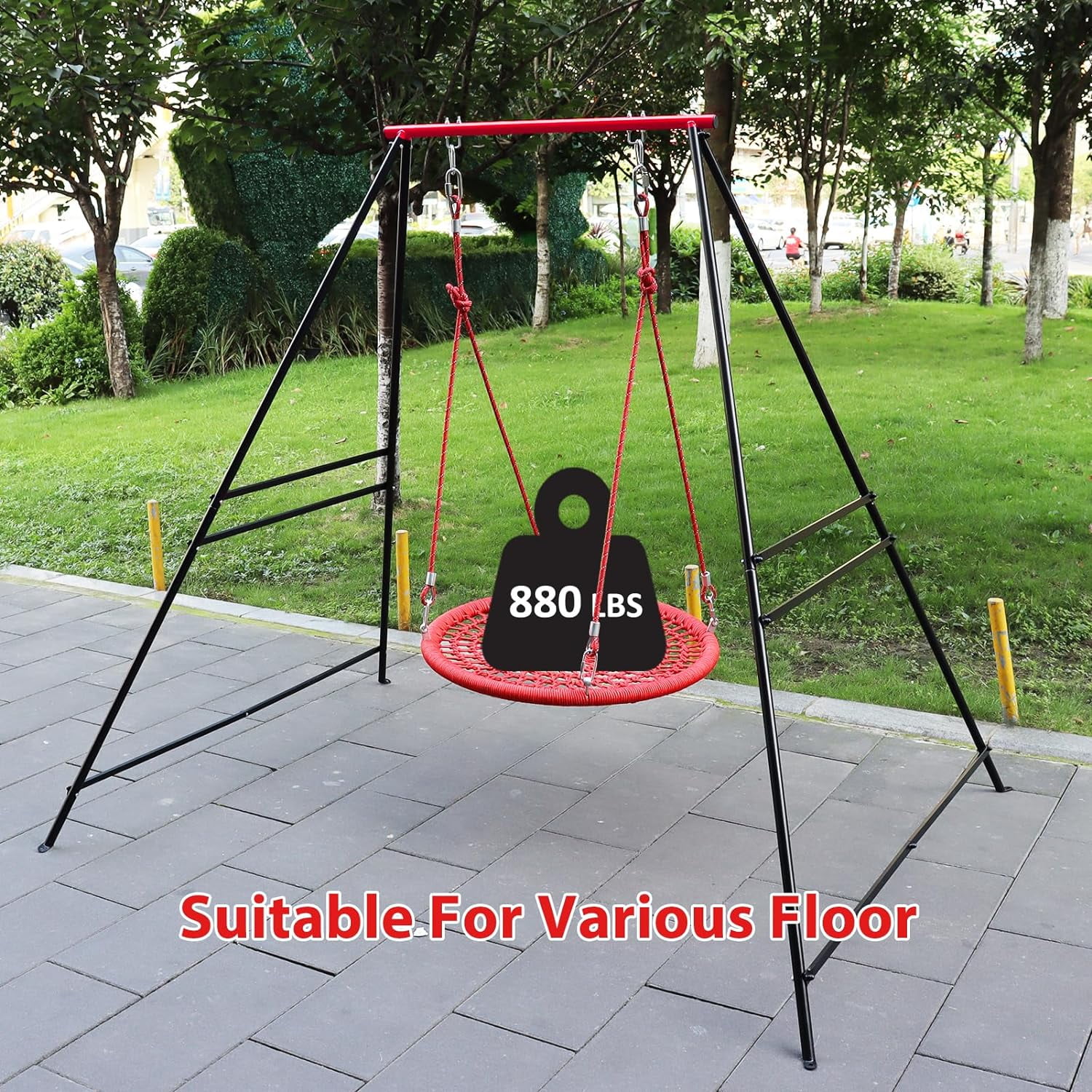 Heavy Duty Metal Swing Stand Web Tree Swing Frame Metal A-Frame Set , 77.9