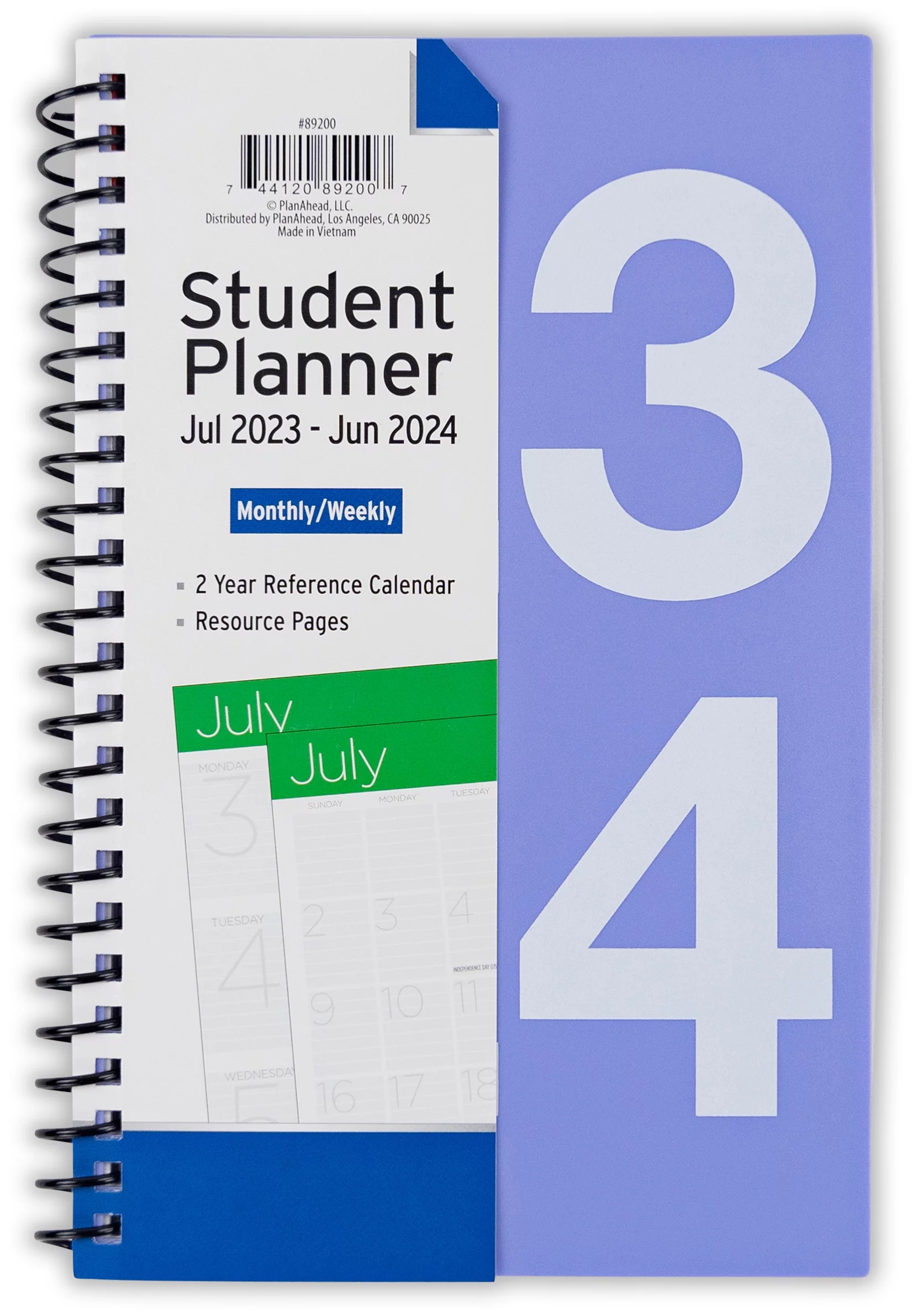 PlanAhead Weekly/Monthly Student Planner, July 2023 - June 2024 (5.5