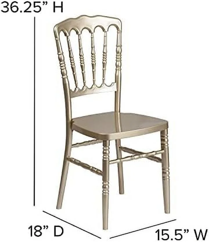 SQRTCV White Resin Stacking Napoleon Chair