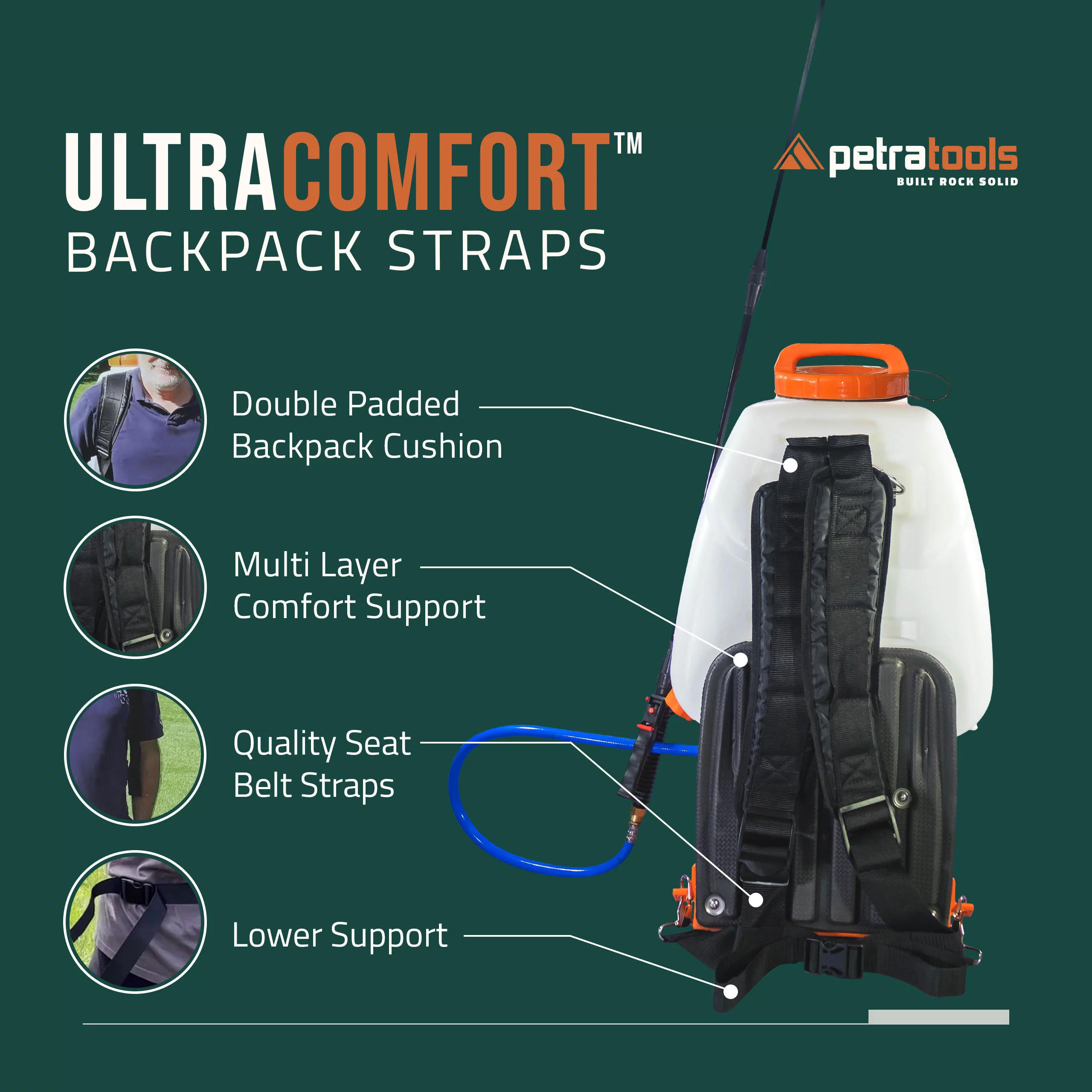 PetraTools 6.5-Gallon Battery Backpack Sprayer with Custom Fitted Cart - (HD5000 Cart)