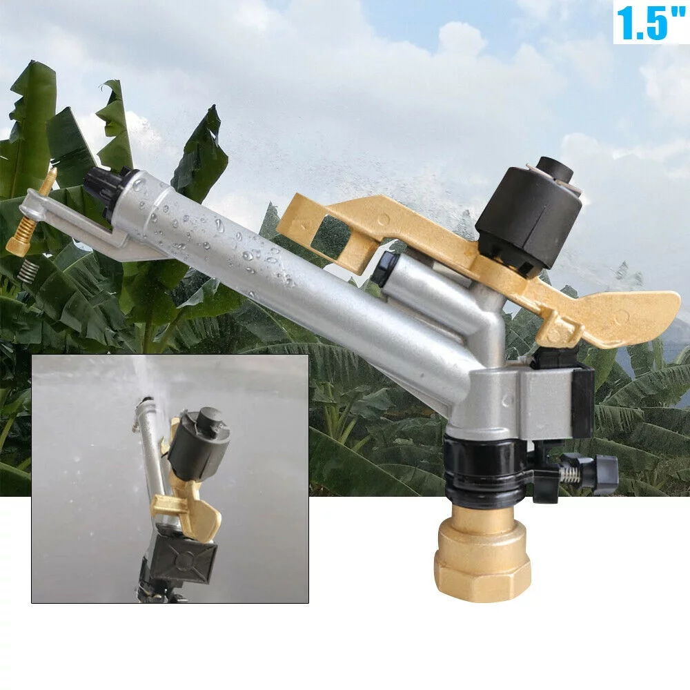 DENEST 1.5'' Adjustable Impact Sprinkler Gun Impact Irrigation Water System 360° Sprinkler