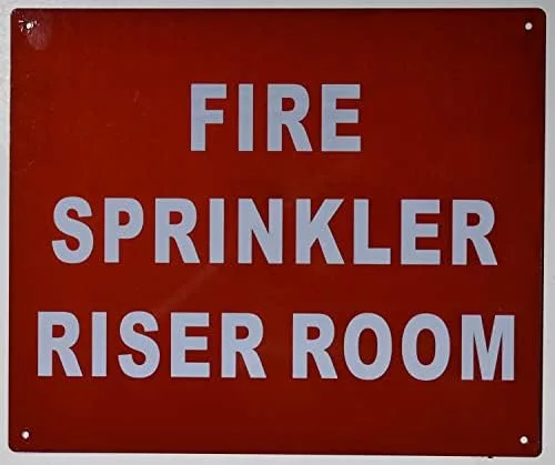 FIRE SPRINKLER RISER ROOM SIGN (REFLECTIVE 10X12 INCH,HEAVY DUTY, RUST FREE, ALUMINIUM)