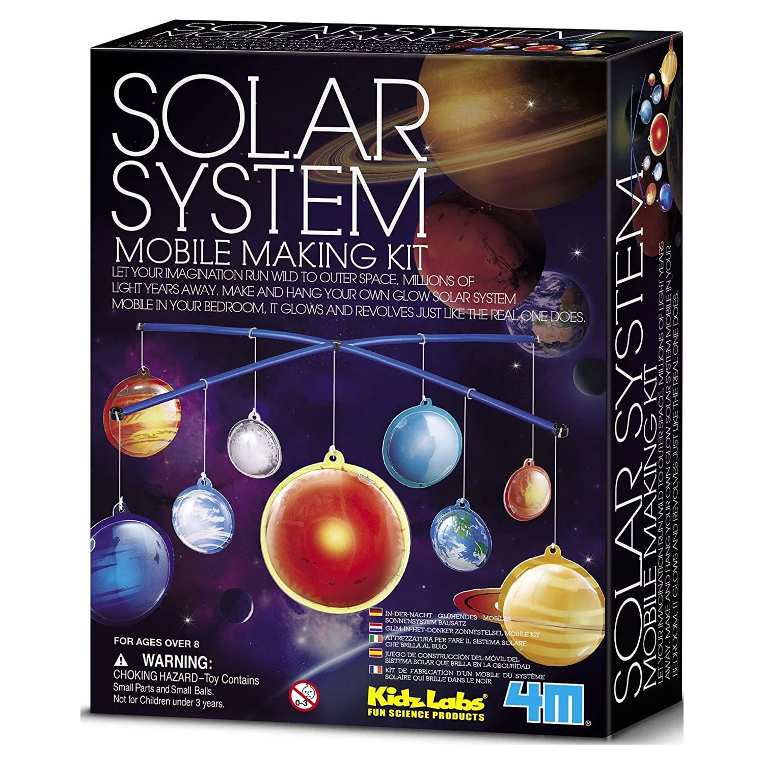 4M KidzLabs Glow-in-the-Dark Solar System Mobile Making Kit