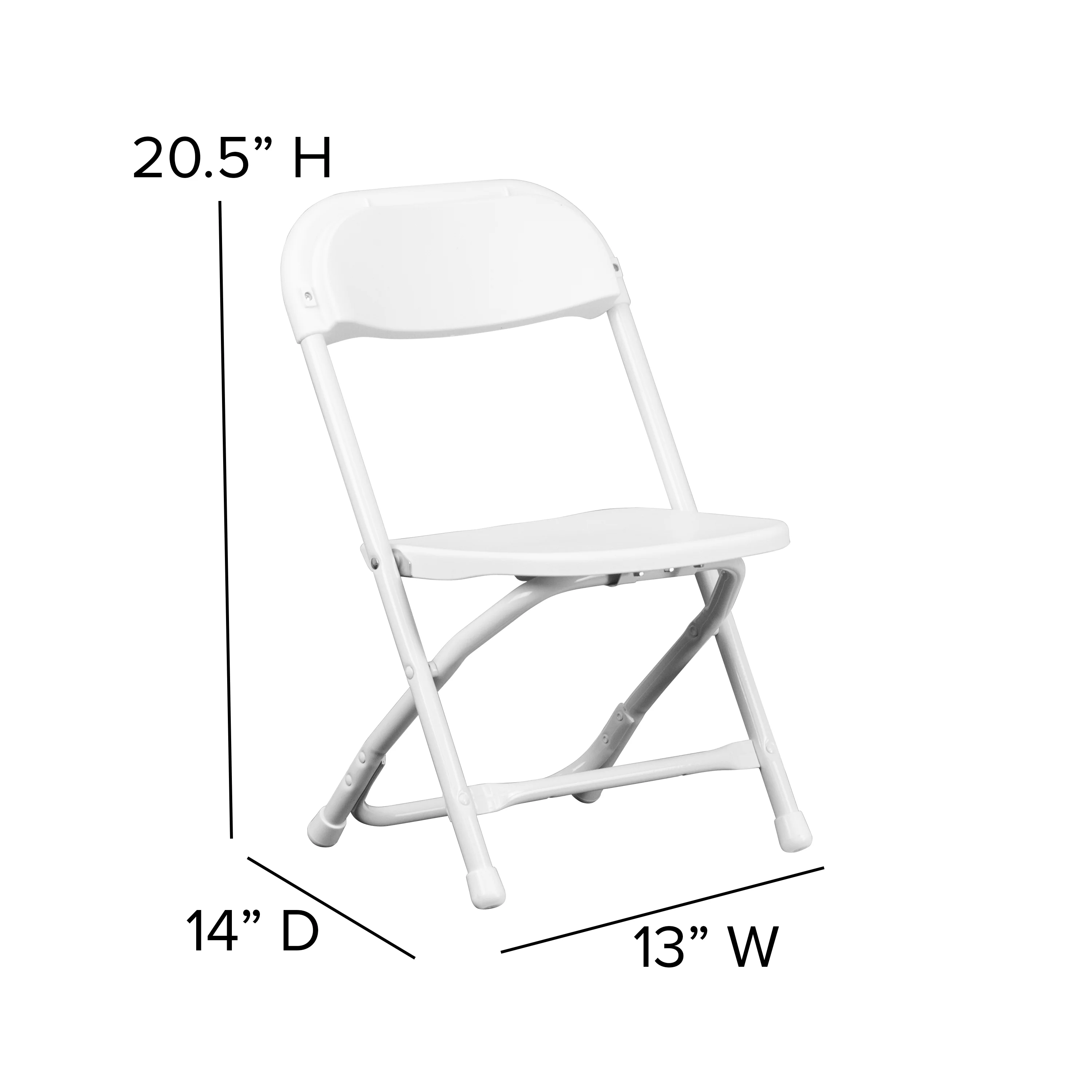 BizChair 10 Pack Kids White Plastic Folding Chair
