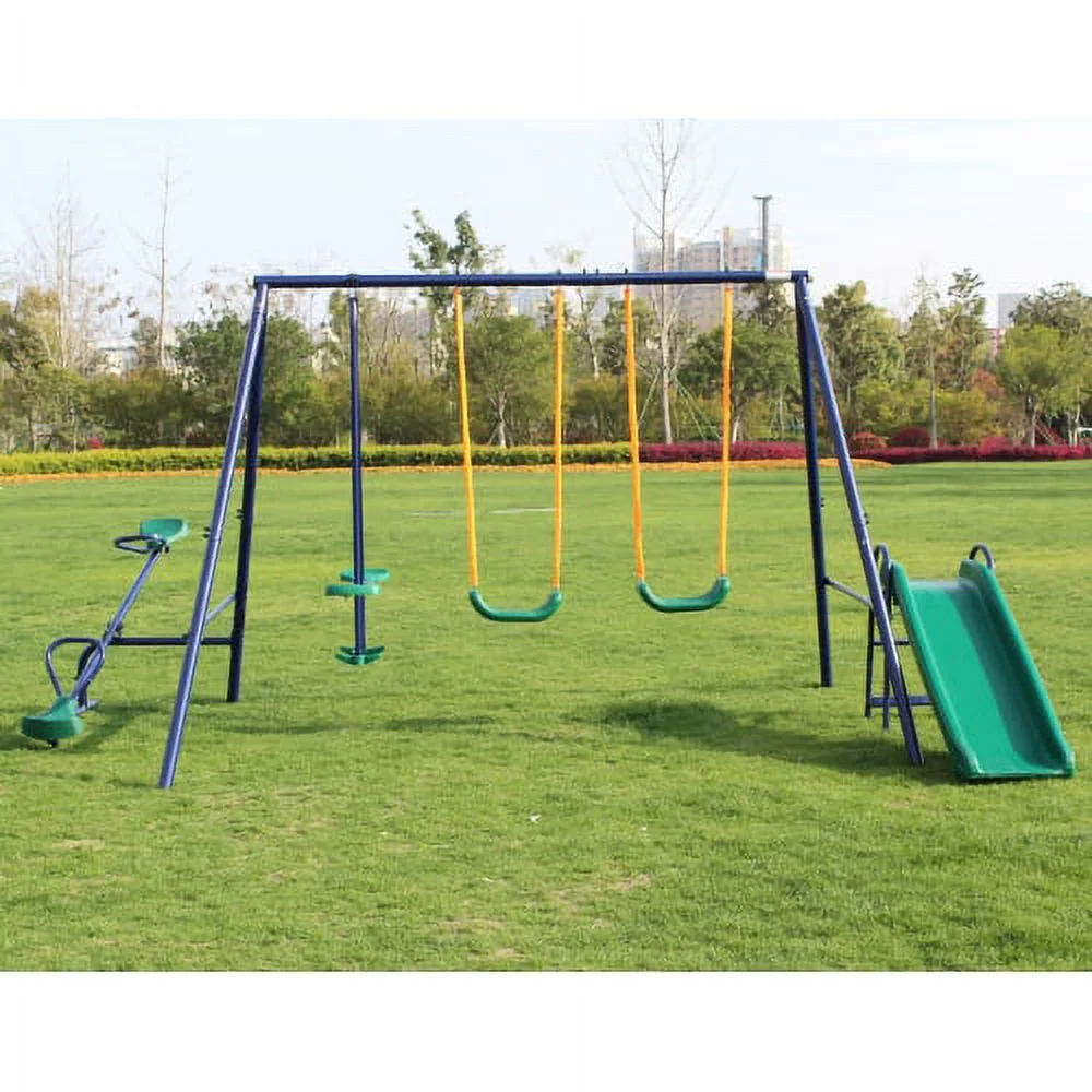 Metal Swing Set w/ Slide