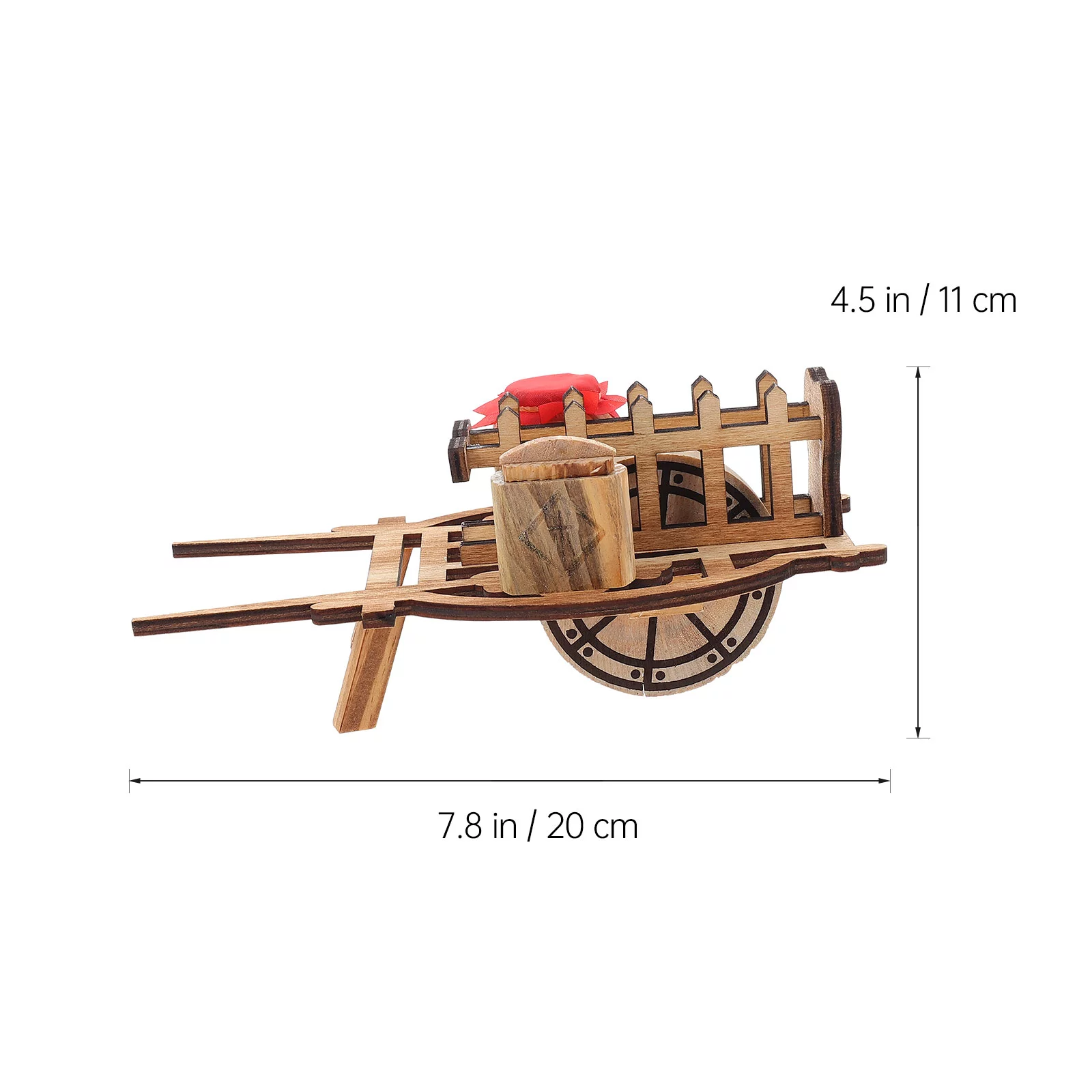Simulated Unicycle Decorations Home for Planter Wheelbarrow Wooden Adorn Creative