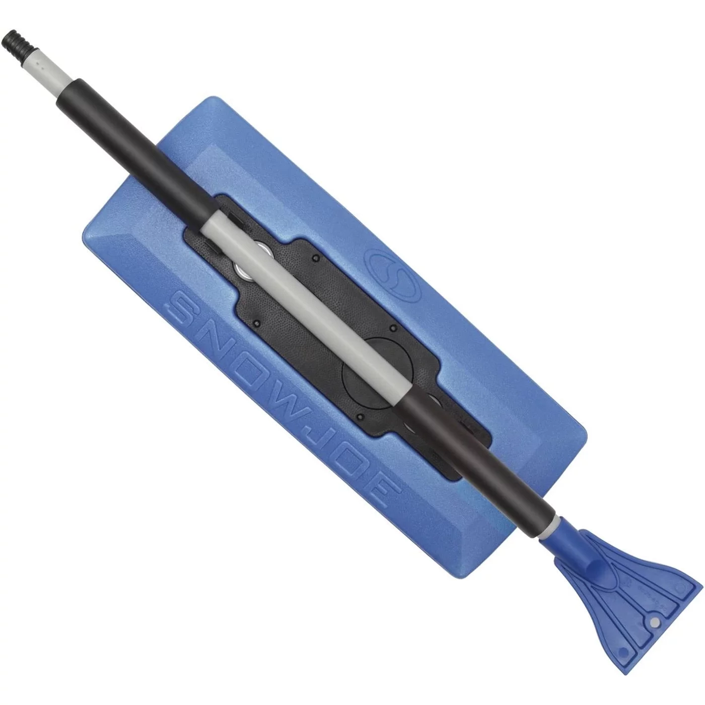 Snow Joe SJBLZD-LED 4-In-1 Telescoping Snow Broom + Ice Scraper, 18-Inch Foam Head, Headlights, Blue - (Open Box)