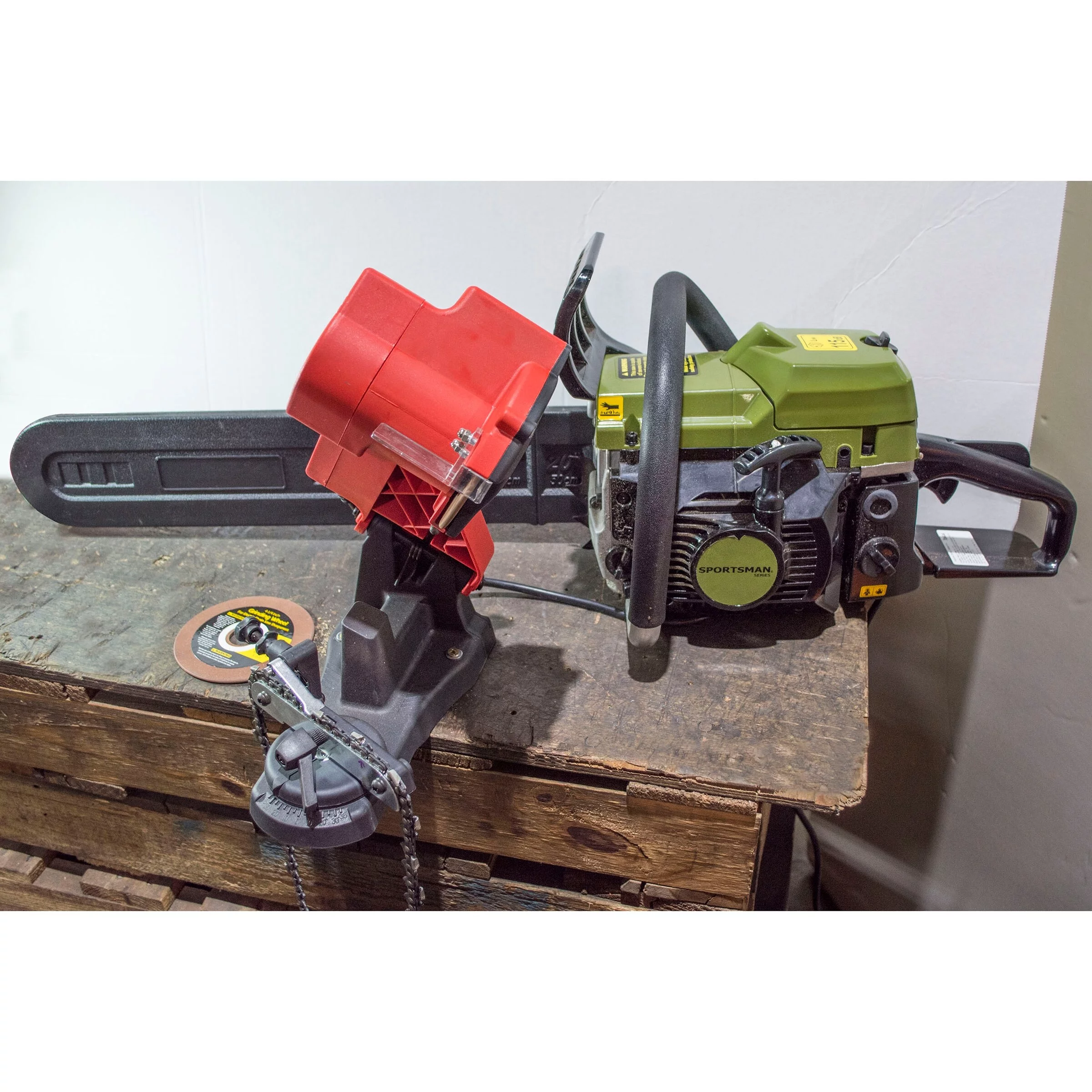 Gas Chain Saw Kit with Sharpener and Grinding Plates