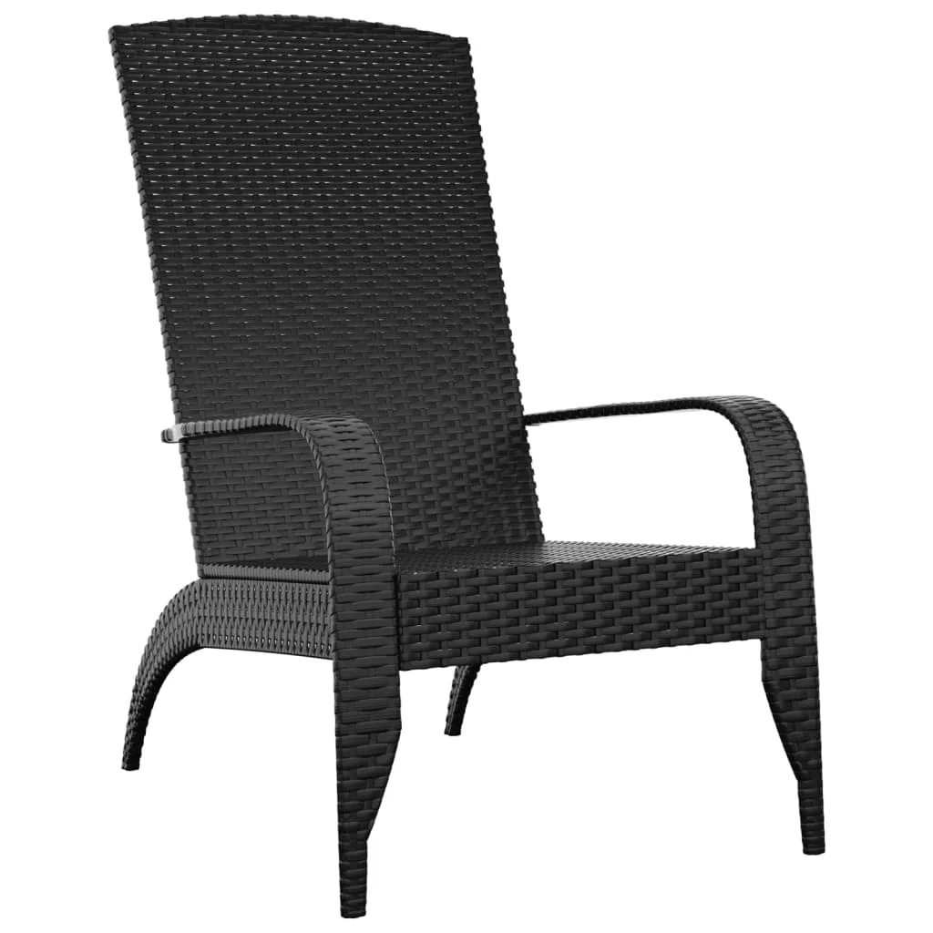 Dcenta Patio Adirondack Chair Black Poly Rattan