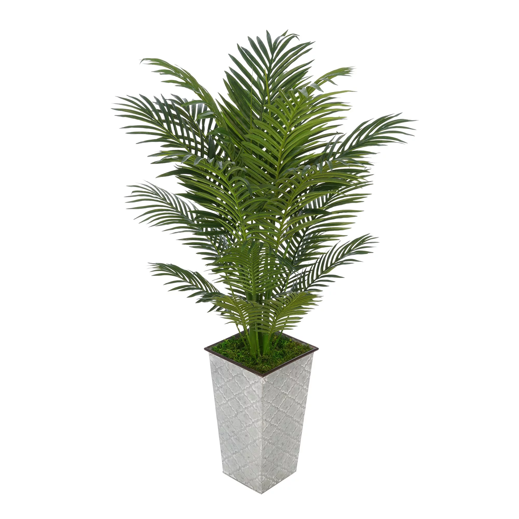 House of Silk Flowers Artificial 4-1/2 foot Areca Palm in Designer Metal (230)