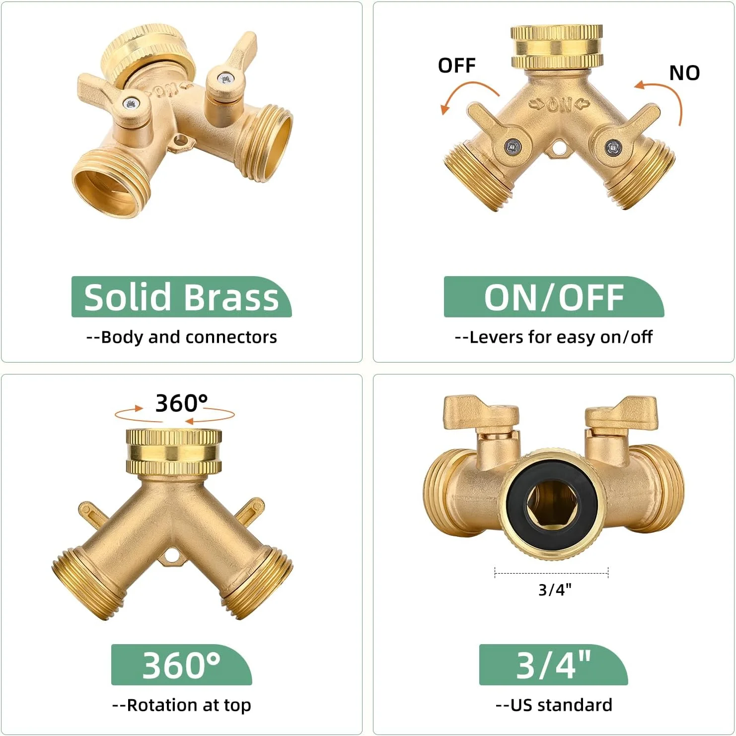 Metal Garden Hose 50ft  Liffey 304 Stainless Steel Water Hose With 2 Hose Extension Adapter  2-Ways Hose Splitter and 10-Function Nozzle  3/4‘‘ Fittings  Liffey Tangle & Kink