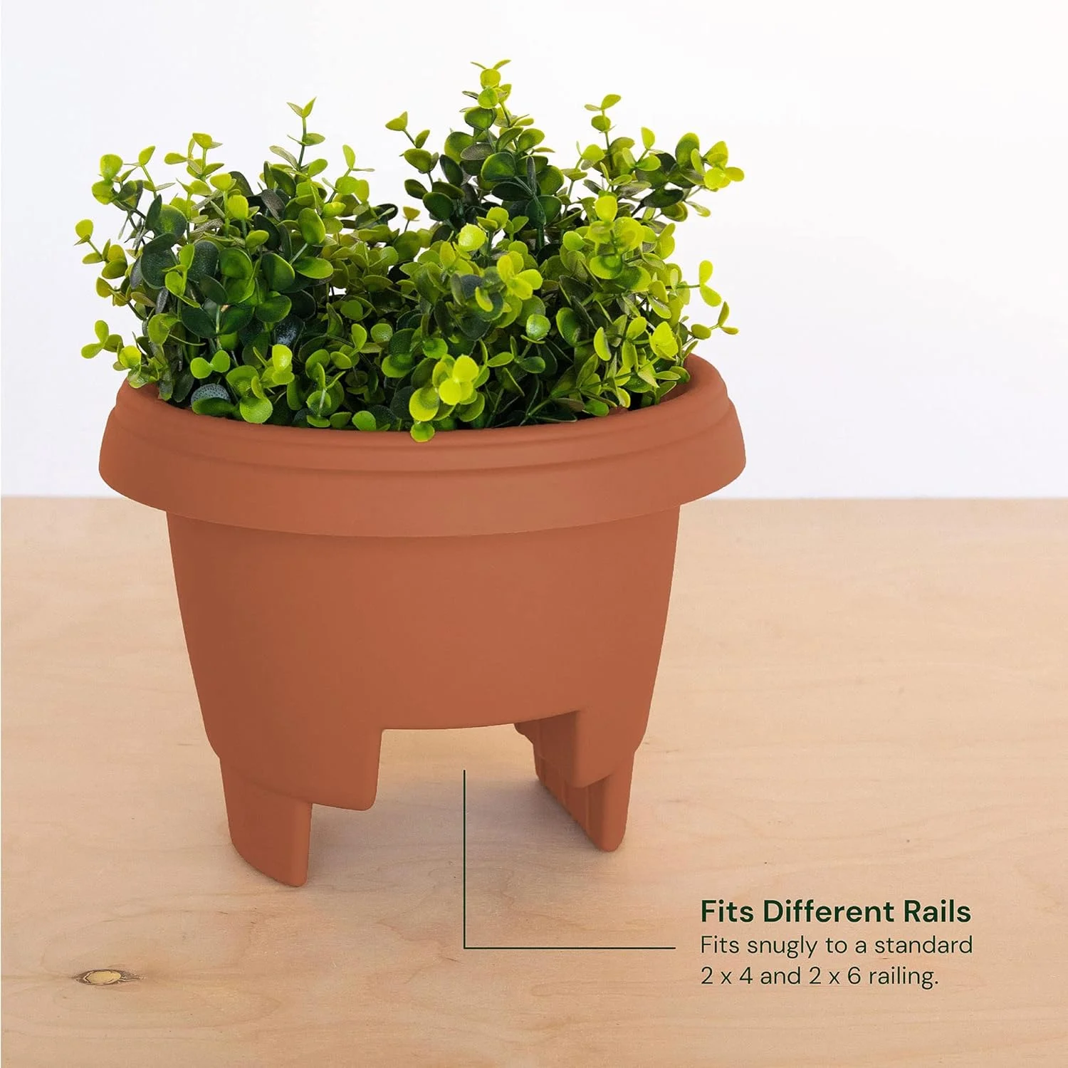 Modica Deck Rail Round Planter: 12