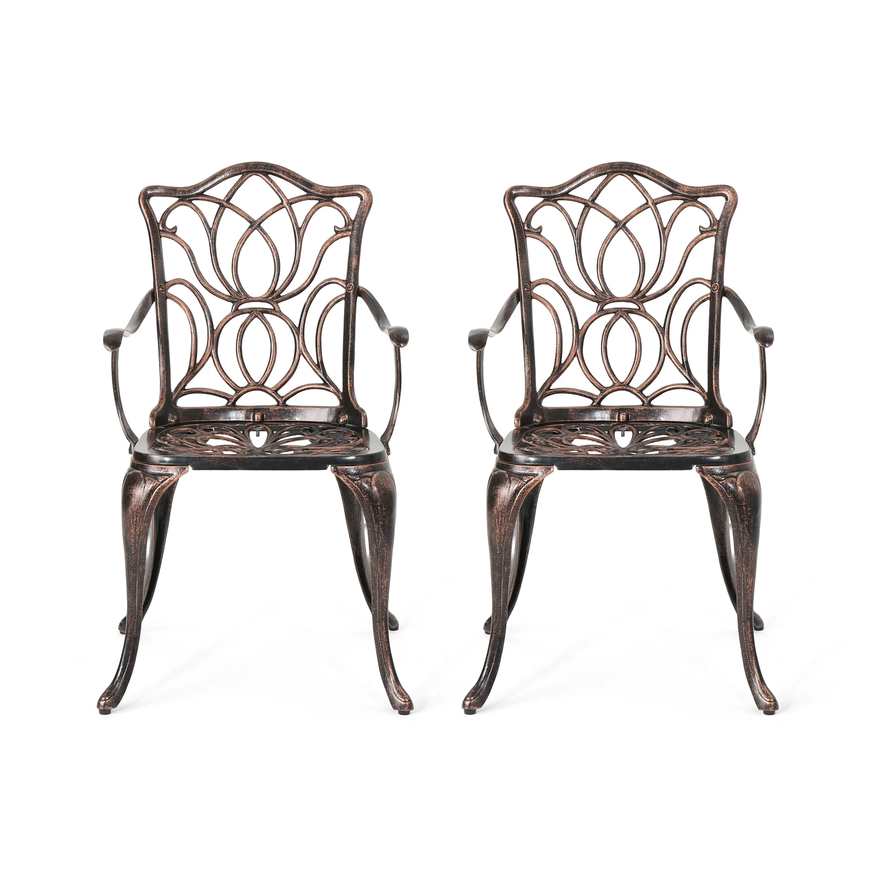 Christopher Knight Home Tucson Cast Aluminum Outdoor Dining Chairs by