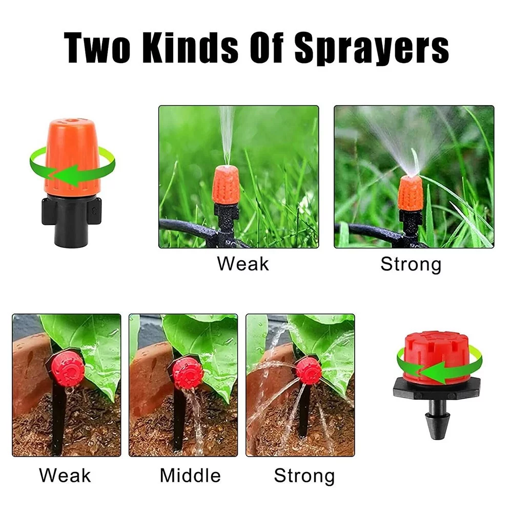 Drip Irrigation Kit with Timer, 158 Pcs Garden Irrigation with Adjustab