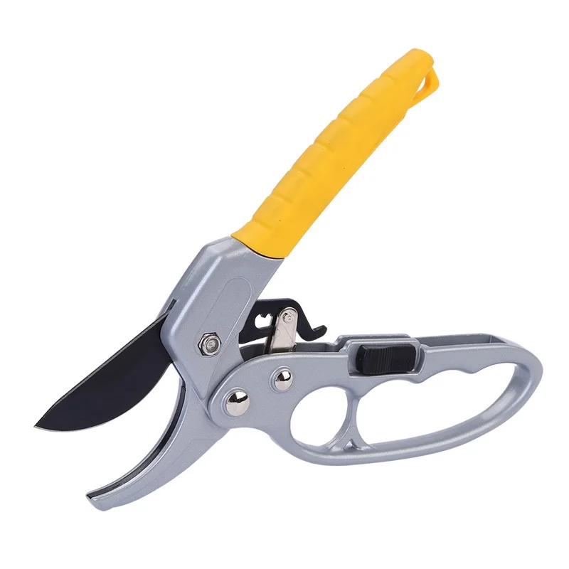 Professional 20.3cm ratchet anvil scissors, ratchet mechanism, anvil groove design, reinforced design handle, garden scissors, anvil scissors, hand tools, scissors, trimmers