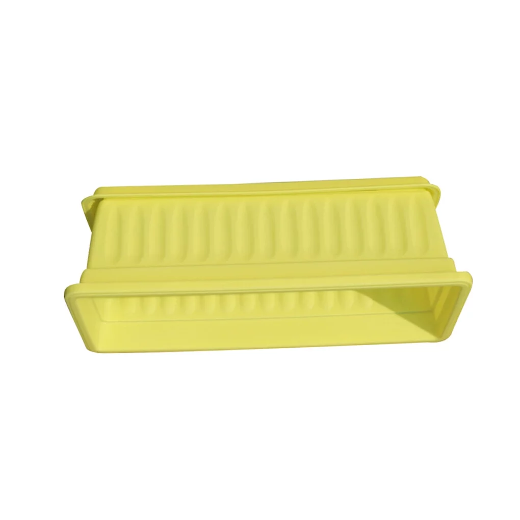 Dido 3pcs Resin Rectangular Planting Pot Drainage Hole Vegetable Flower Planter Home Garden Plant Tray Yellow 44x19x14cm