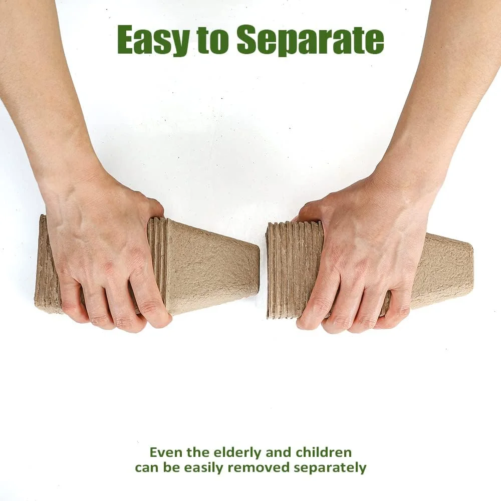 Zhuge 50 Packs Square Peat Pots, 3.15 Inch Seed Starting Pots with Drainage Holes Square Nursery Pot,Biodegradable Eco-Friendly Round Plant Seed Starter Peat Pots Germination Seedling Trays