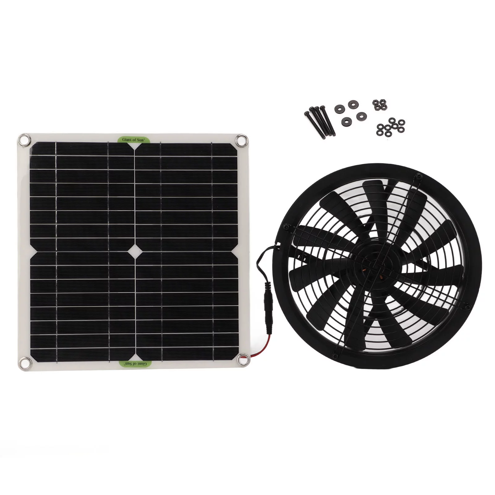 Fyearfly Solar Panel Kit Solar Exhaust Fan, 10 Inch 100W Solar Panel Fan Solar Ventilation Fan Solar Camping Fan Chicken Coop Fan Greenhouse Exhaust Fanwaterproof Solar Power Fan for Rv Yacht