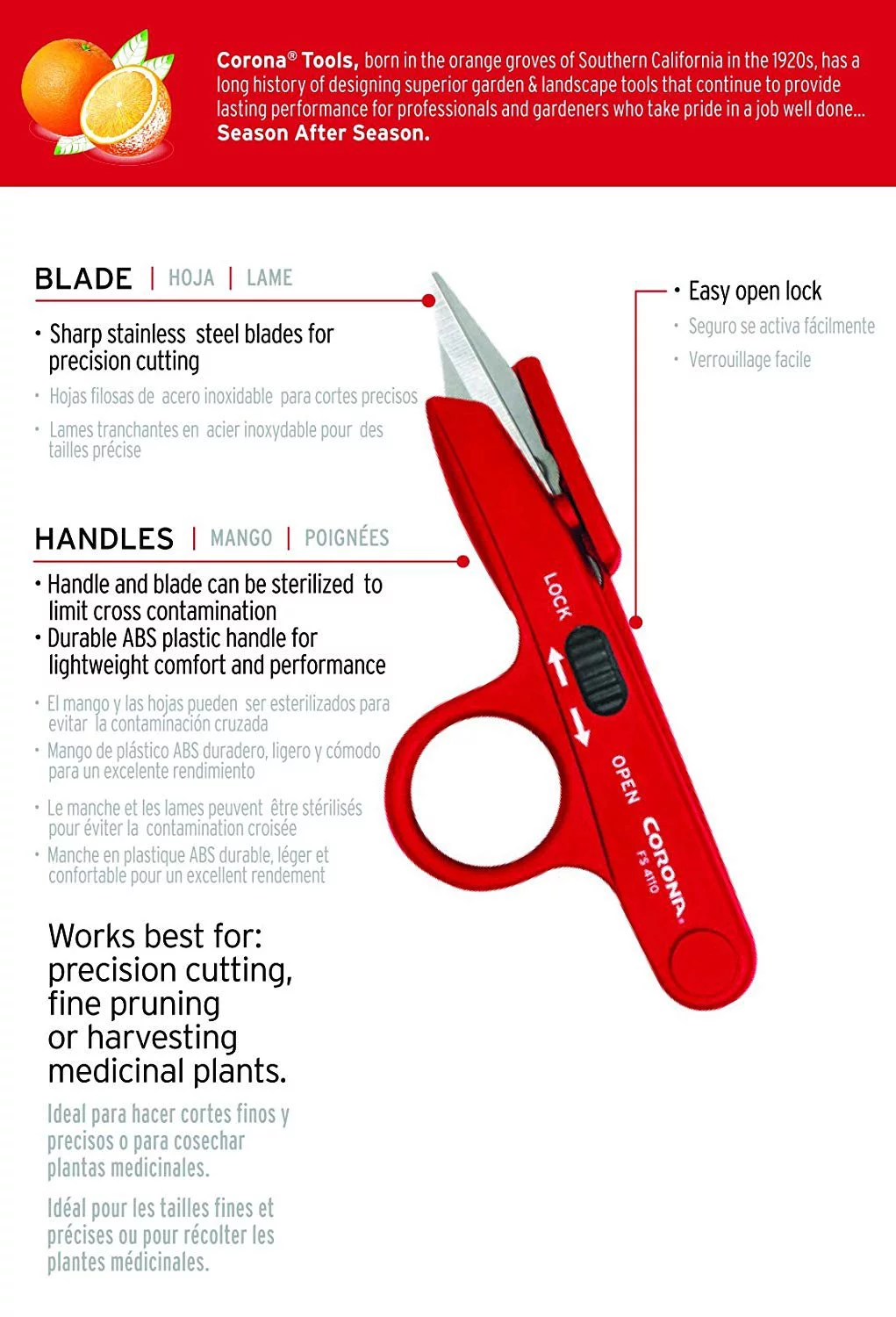 Corona FS 4110 Hydroponic Finger Micro Snips