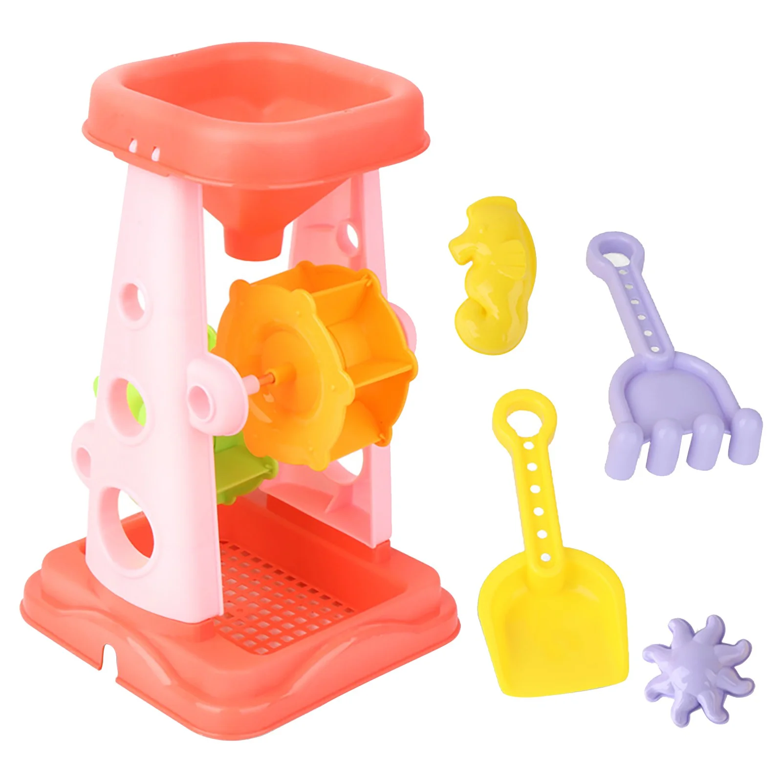 XIANXIAN Kids Beach Sand Toys Set Sand Water Wheel Beach Beach Shovel Sandbox Toys for Toddlers Kids Outdoor Toys Snow Toys 5 Pcs Blue