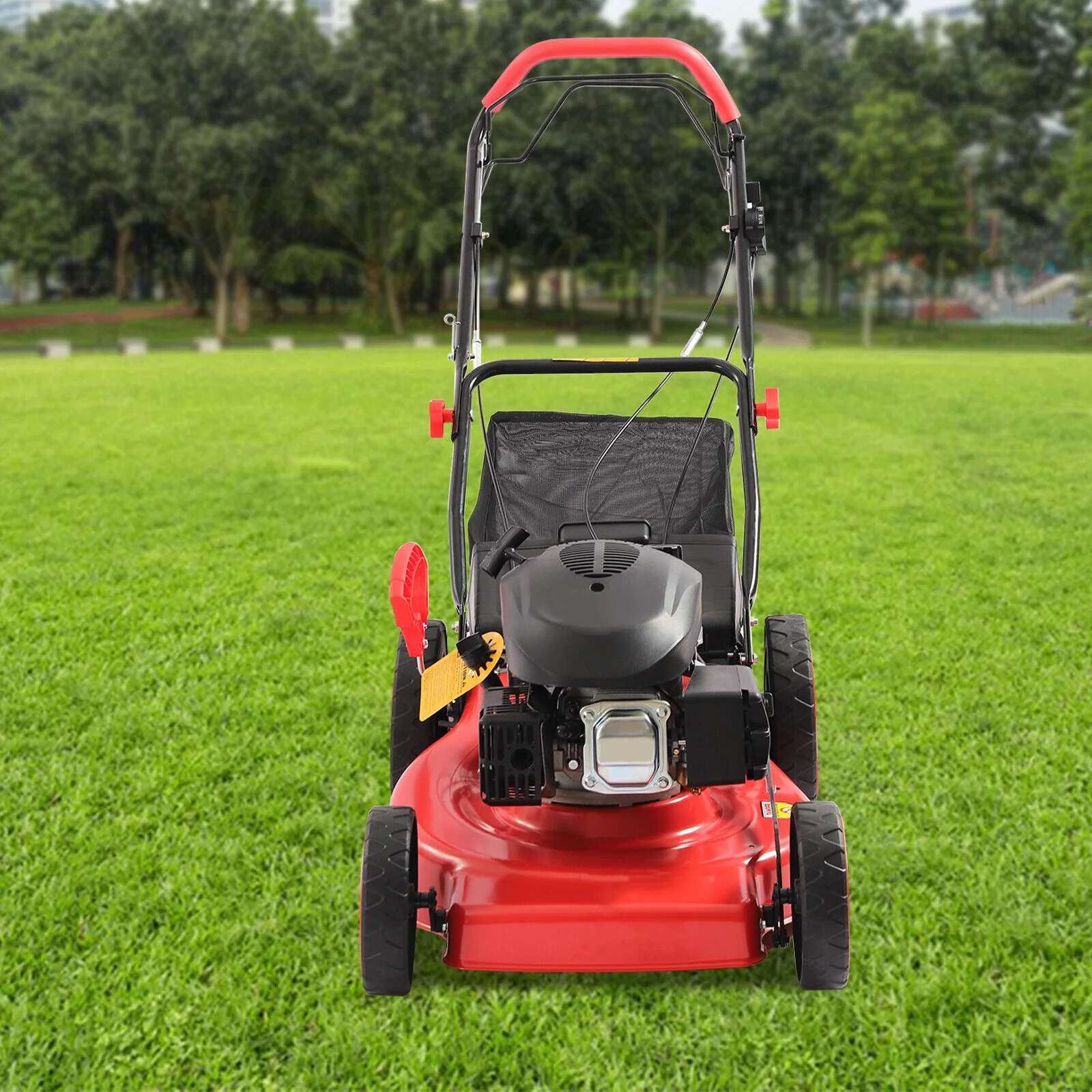 173cc 4-Stroke Engine Gas Powered Lawn Mower Walk-Behind+Grass Collecting Bag