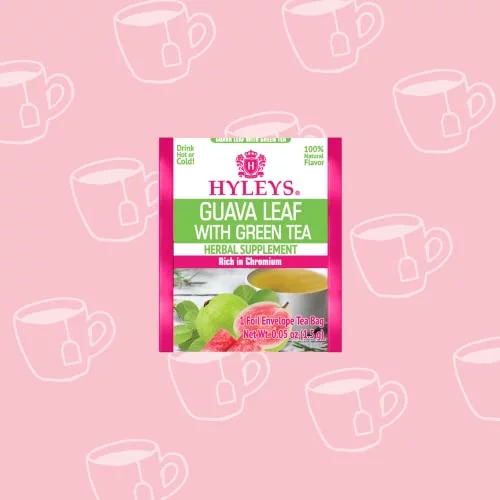 Hyleys Guava Leaf with Green Tea - 25 Tea Bags (Gmo Free, Gluten Free, Dairy Free, Sugar Free & 100% Natural)