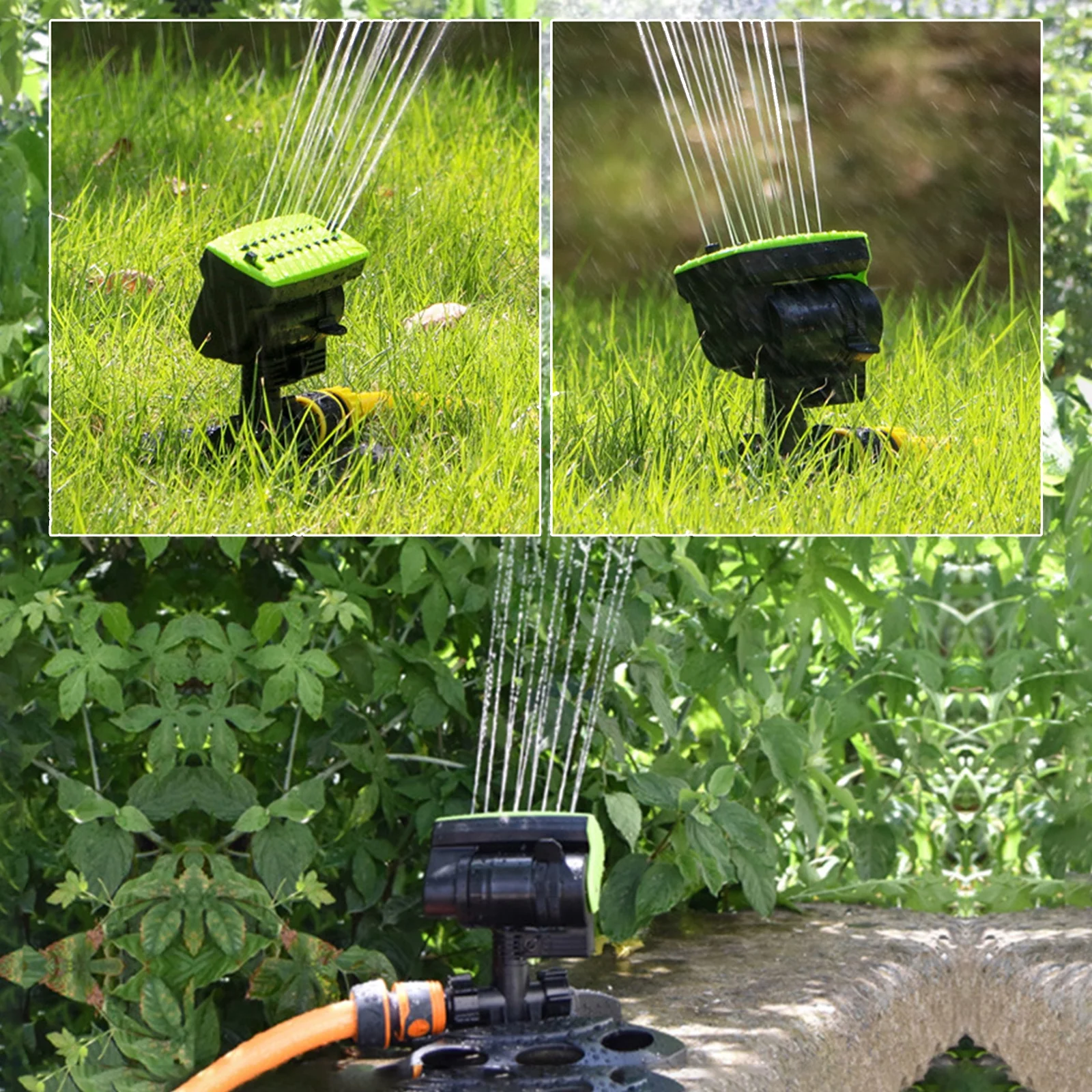 Anself 180° Rotating Garden Sprinkler Adjustable Large Coverage Lawn Sprinkler Irrigation System  Garden Patio Courtyard Sprayer Gardening Watering System