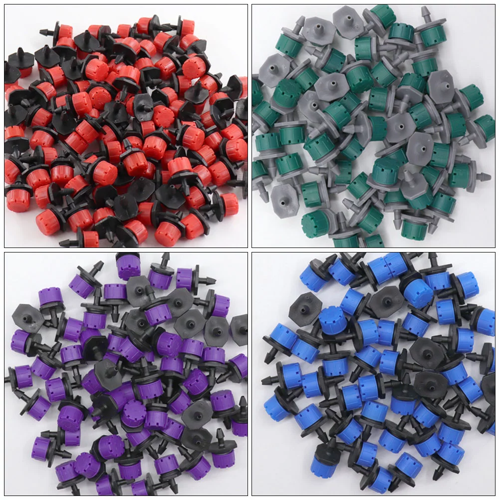 NICEXMAS 100pcs Irrigation Dripper Emitters 8-hole Adjustable Drippers Plastic Drip Emitters