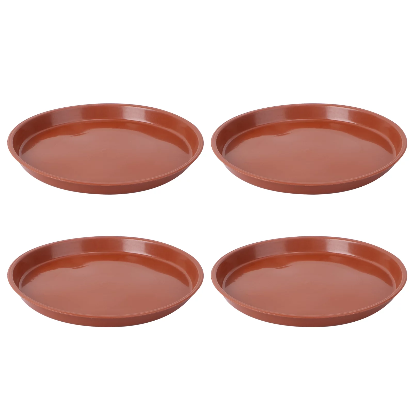 4PCS Plastic Flowerpot Drip Tray Plant Pot Saucer Flowerpot Chassis Tray for Fleshiness Planter Garden Balcony (Red)