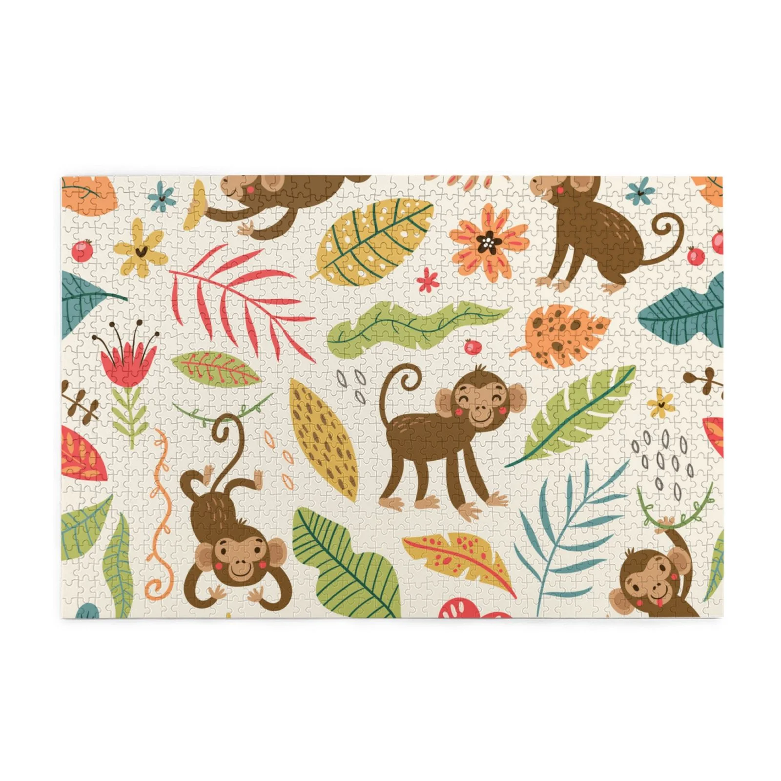 Bingfone 1000 Pieces Jigsaw Puzzles Monkeys In The Junglefor Adults And Teens And Kids Family Happy Gift Idea