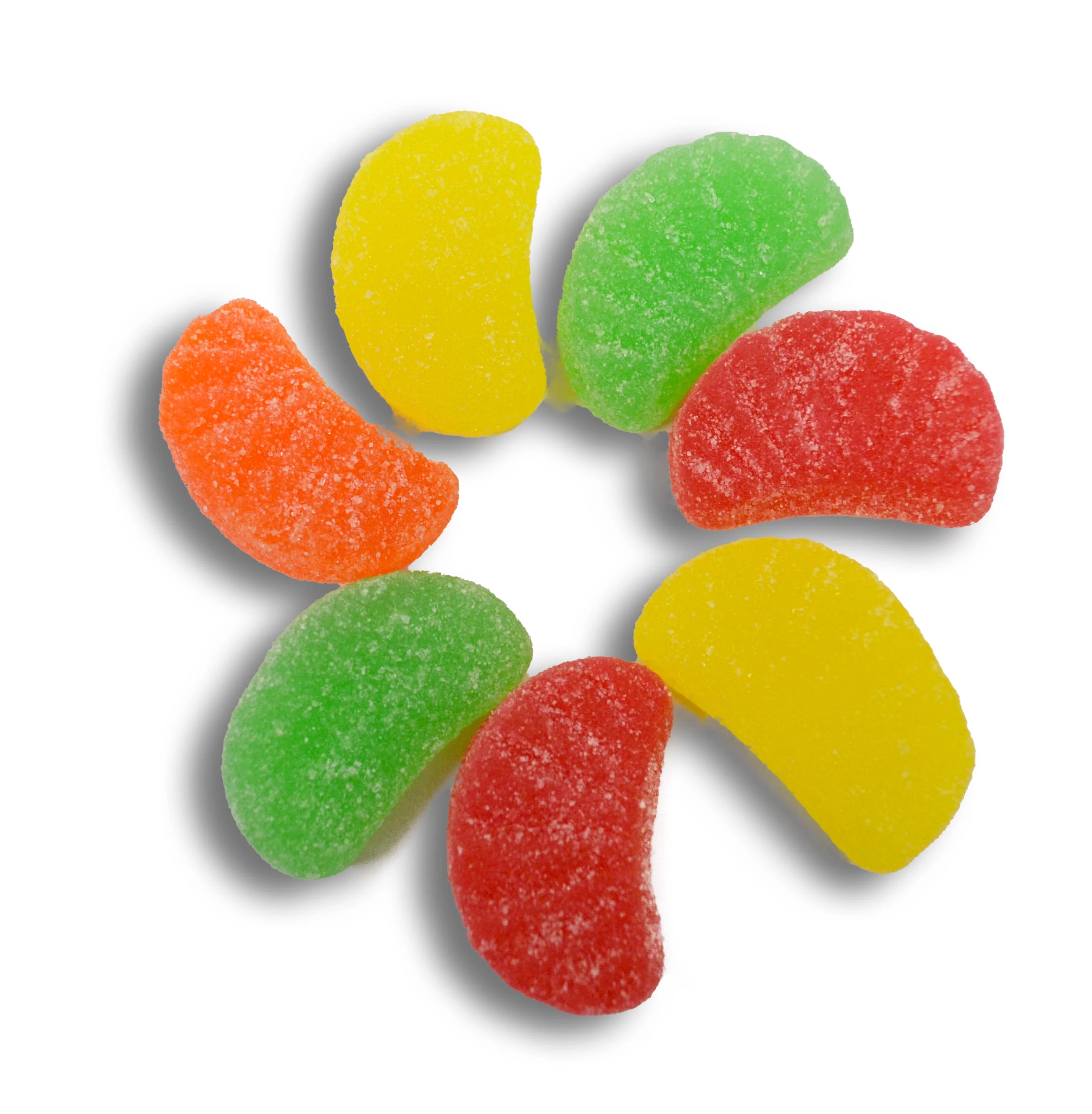 Fresh Fruit Slice Wedges Mixed Lemon, Orange, Cherry, Lime Candy Delicious Sugar Coated Fruit Flavors Gummies Old Fashion Downtown Candy Store in bag (2 Pound)