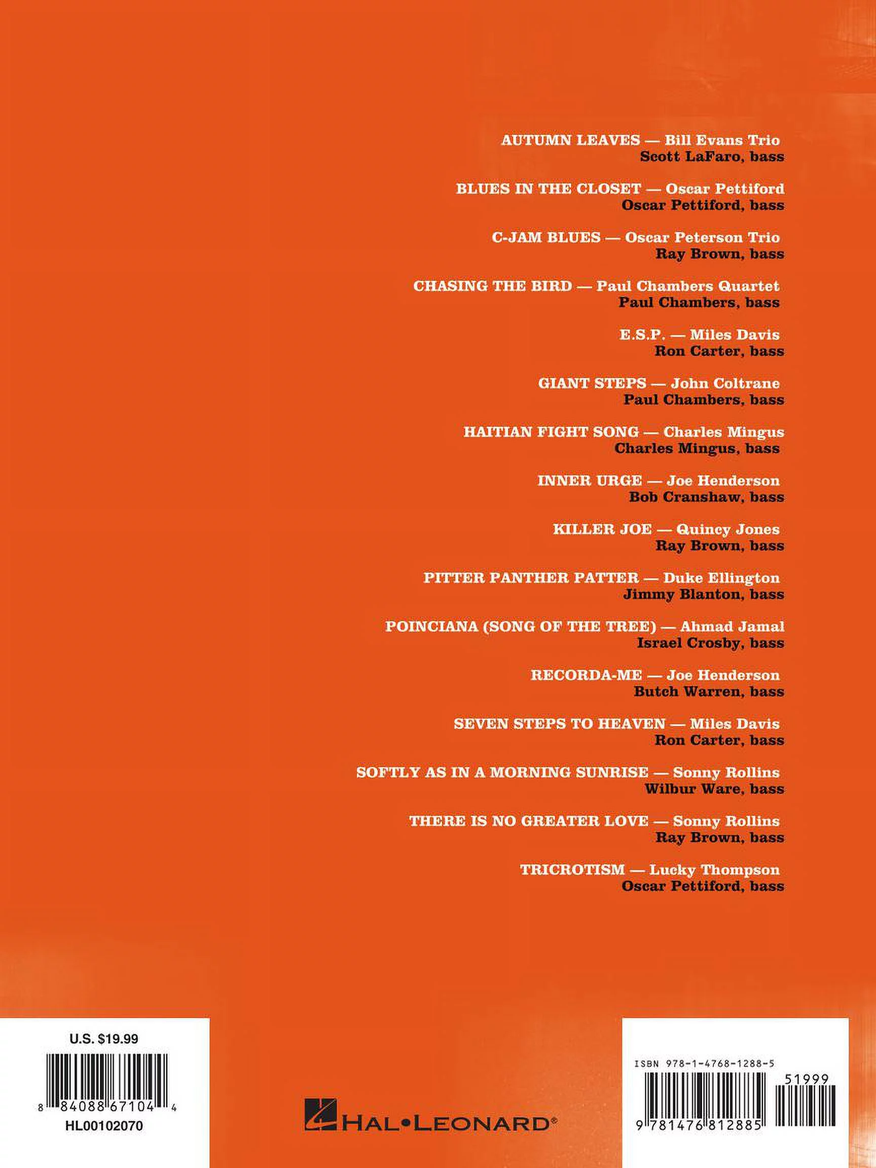 Hal Leonard Jazz Bass Classics