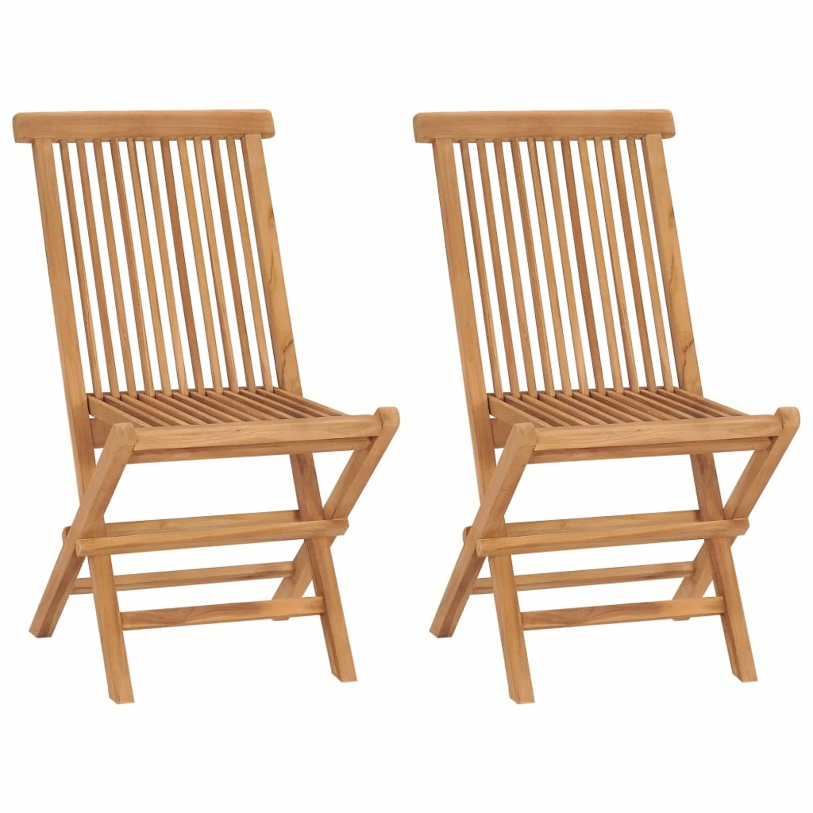 Suzicca Folding Patio Chairs 2 pcs Solid Teak Wood