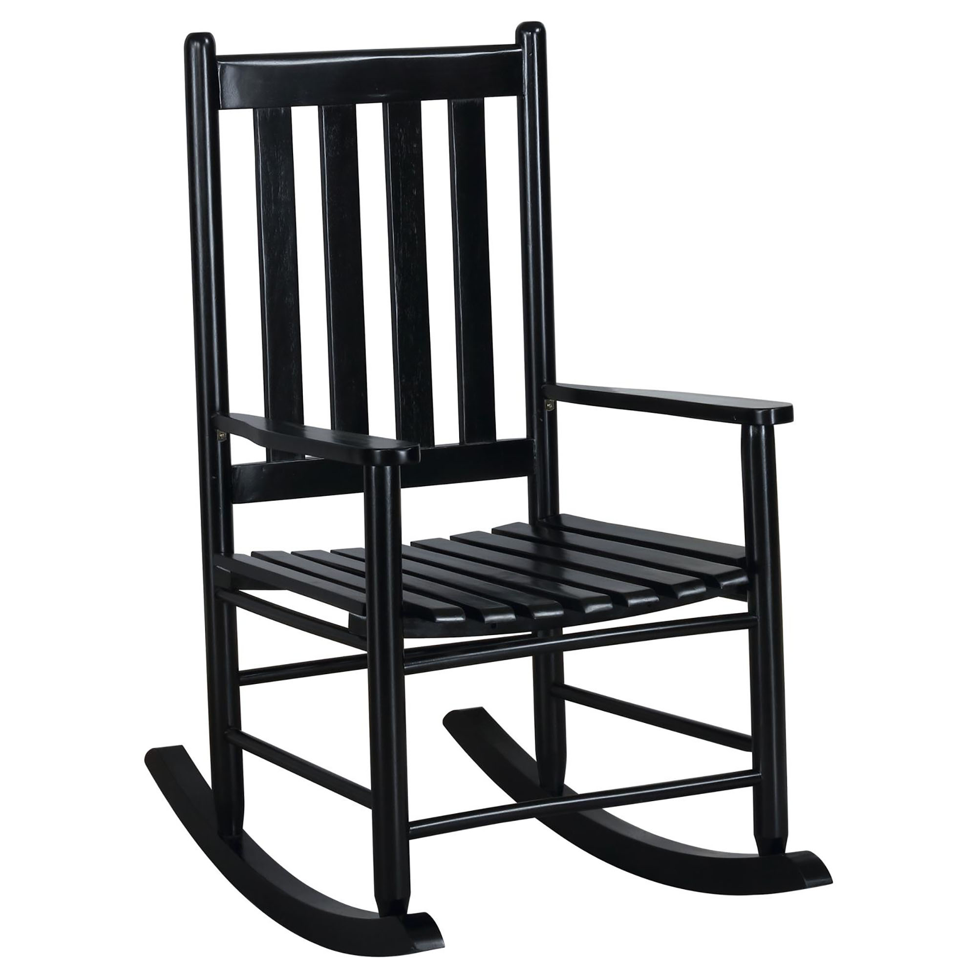 DeeHome Black Slat Back Rocking Chair