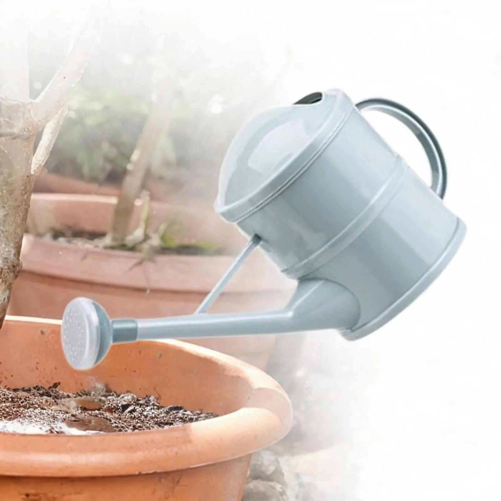 jicheng 1.5L Watering Can Ergonomic Handle Water Sprinkler for Outdoor Plants Bonsai blue