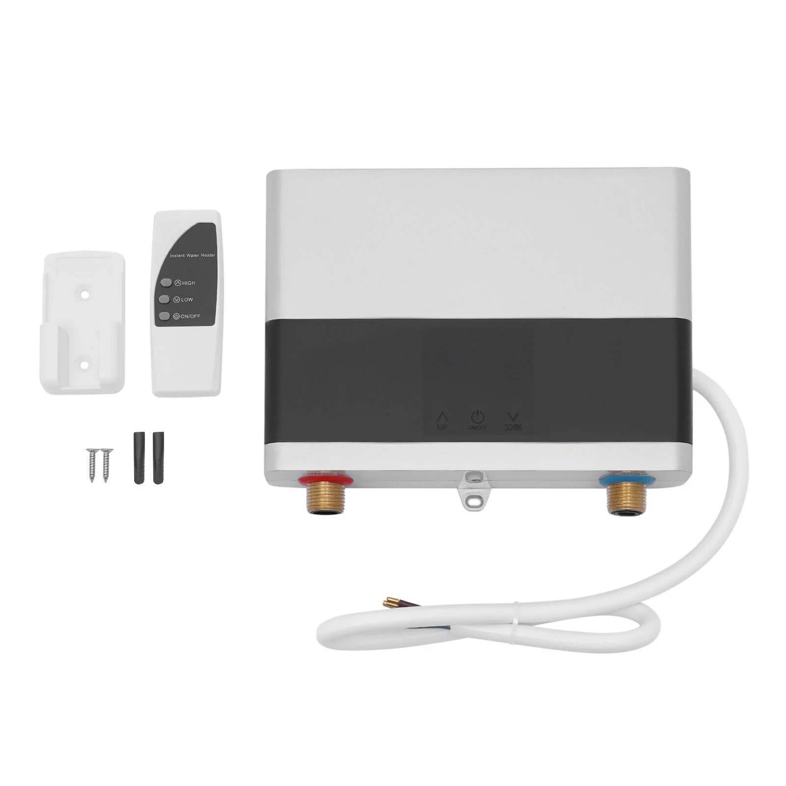 Electric Tankless Water Heater 110V Constant Temperature Instant Hot Water Heater 4000W Silver/White