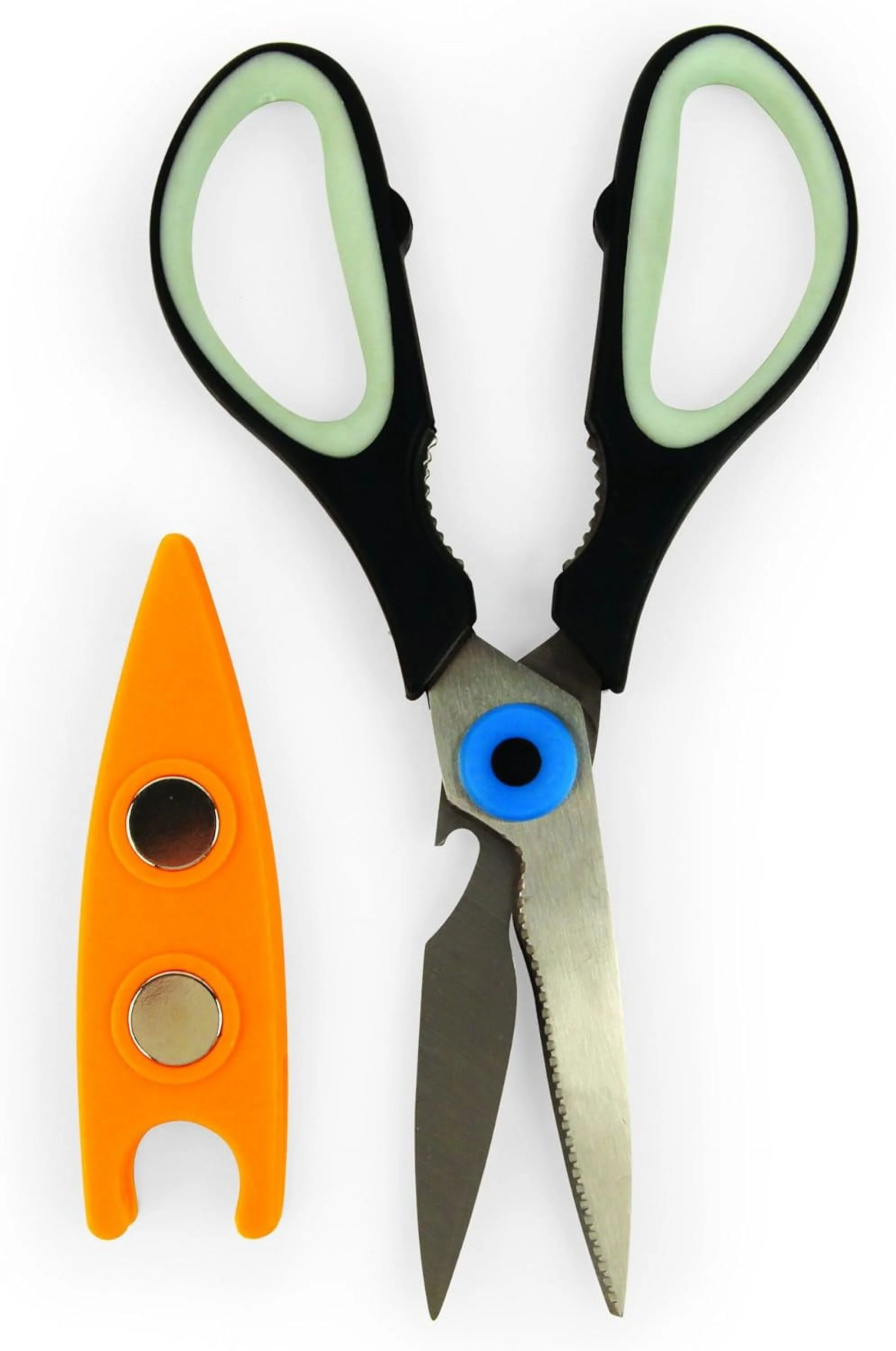 Ergonomic Toucan Kitchen Shears Scissors, Black/Orange, Cutting Herbs, Meat Trimming, Kitchen Tool