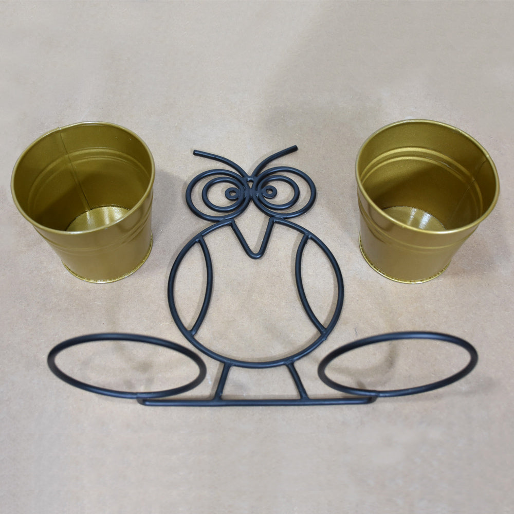 Eco Friendly Handmade 100% Iron Round Modern Gold Coated Color 13.2 x 11.4 x 4.6 Inches Planters Pot for Lawn, Balcony, Garden, Patios, Wall stand, Restaurant, Banquet Hall, Spa, Beauty Parlor etc.